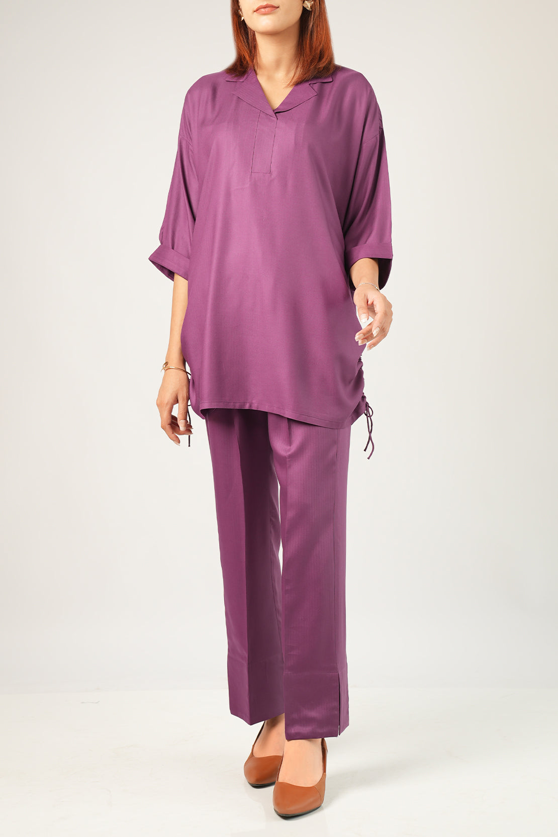 Solid Pashmina Stitched 2 Piece Shirt/Trouser61958