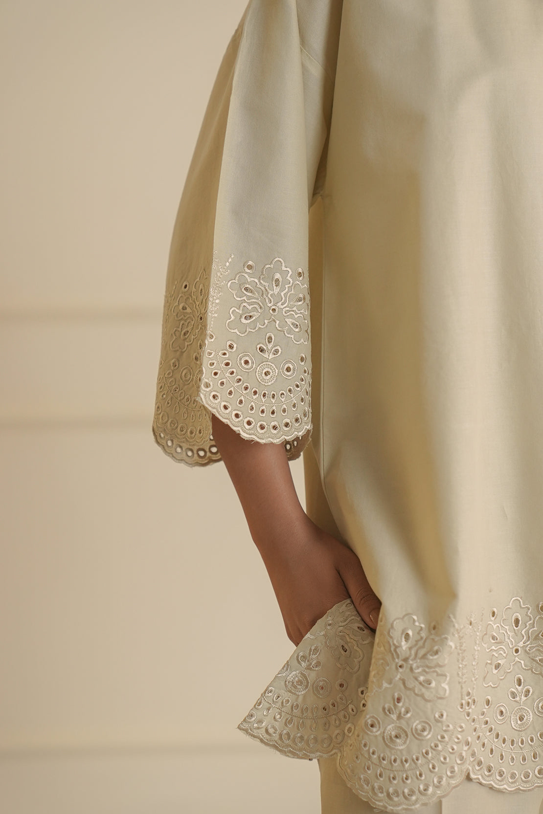 Solid Embroidered Cotton Stitched 2 Piece (Shirt/Trouser)63253