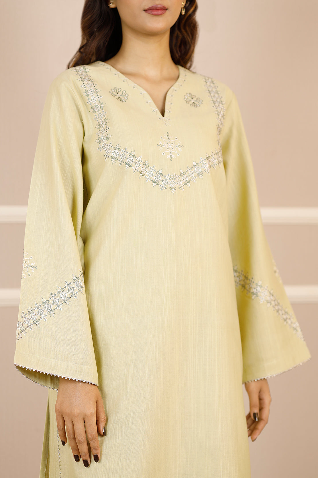 Solid Embroidered Soft Raw Silk Stitched 2 Piece (Shirt/Trouser)64714