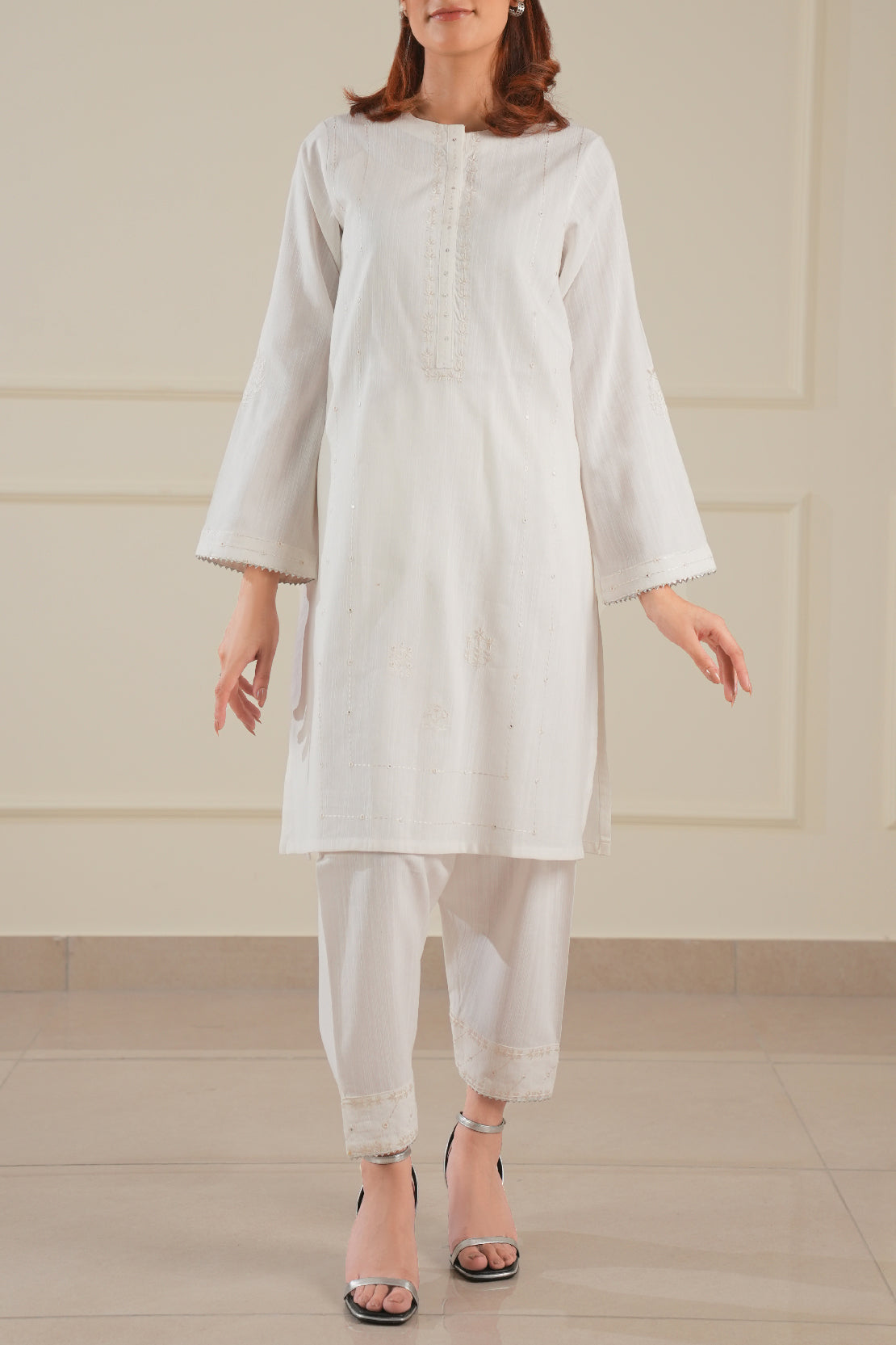 Solid Embroidered Soft Raw Silk Stitched 2 Piece (Shirt/Trouser)64824