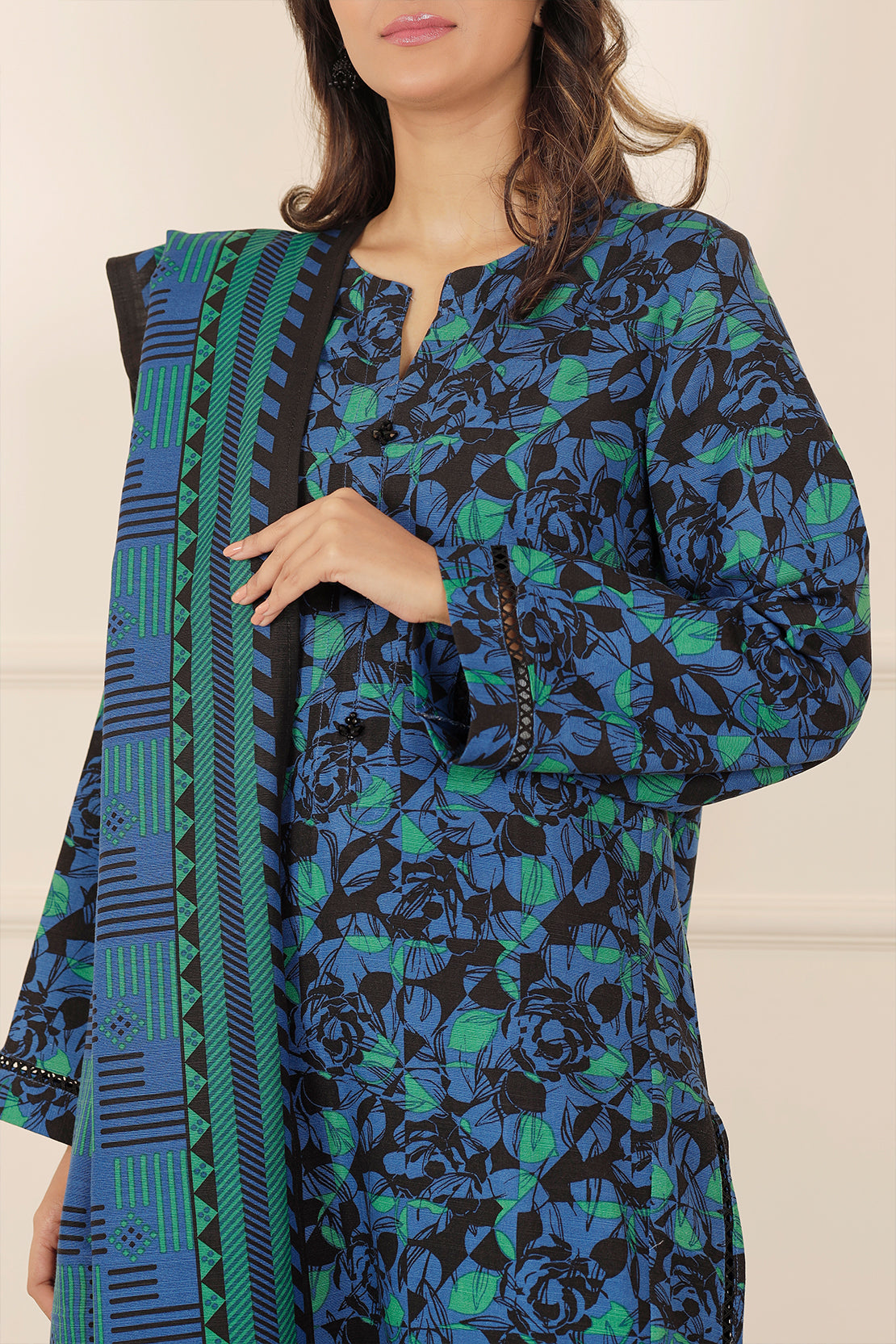Printed Khaddar Stitched 2 Piece (Shirt/Trouser)76334