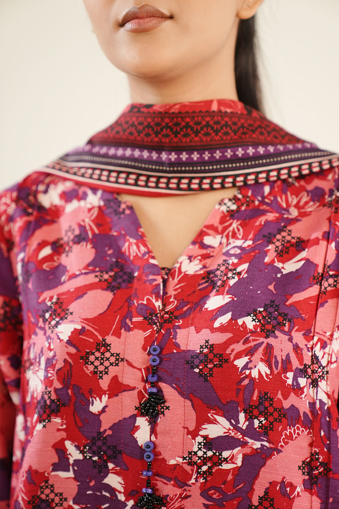 Printed Khaddar Stitched 3 Piece76556