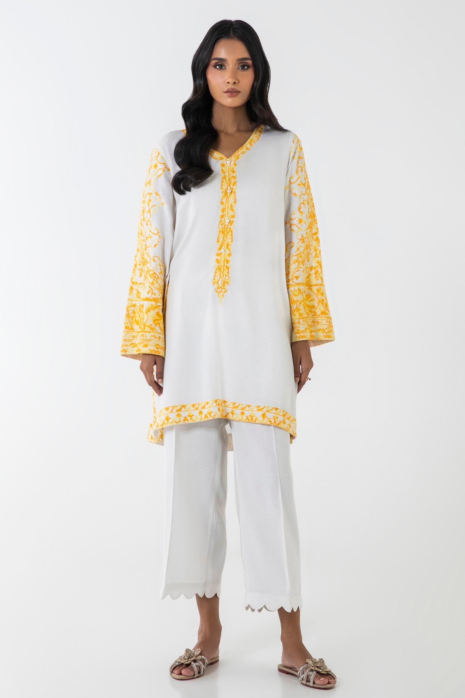 Stitched Light Blue Embroidered Shirt