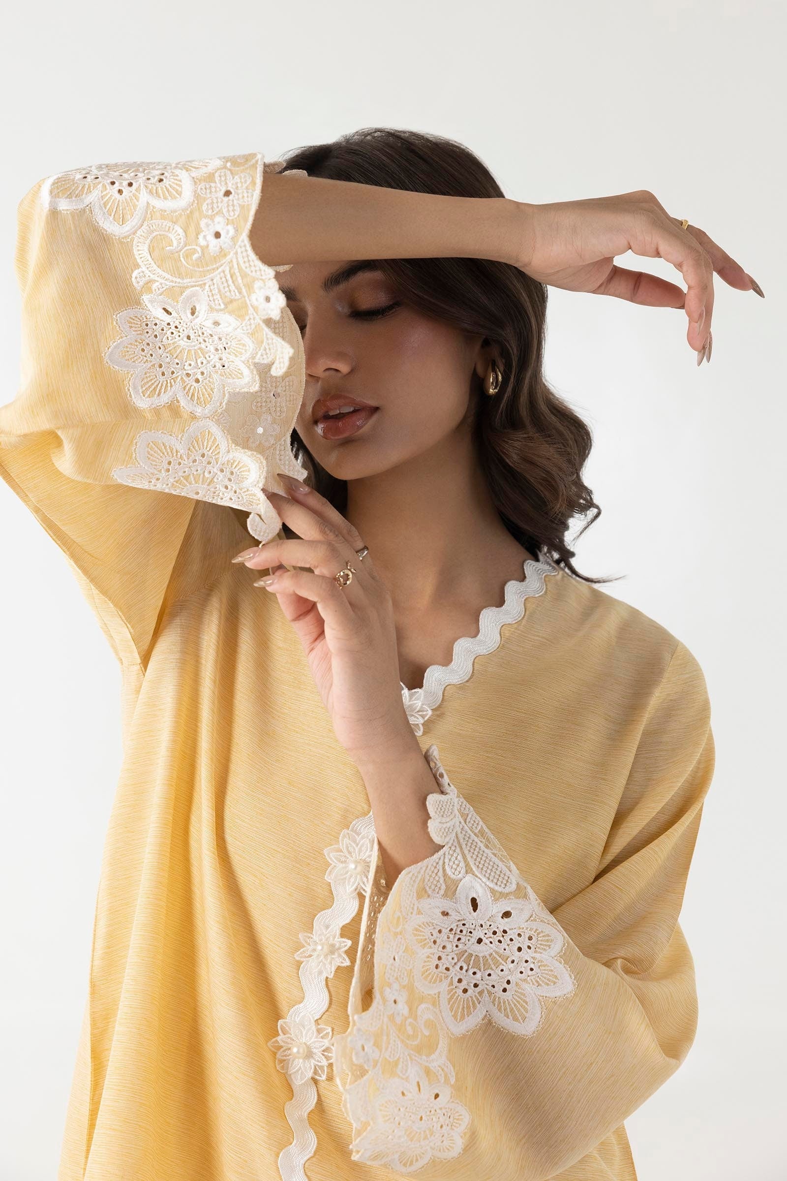 Stitched Yellow Embroidered Shirt