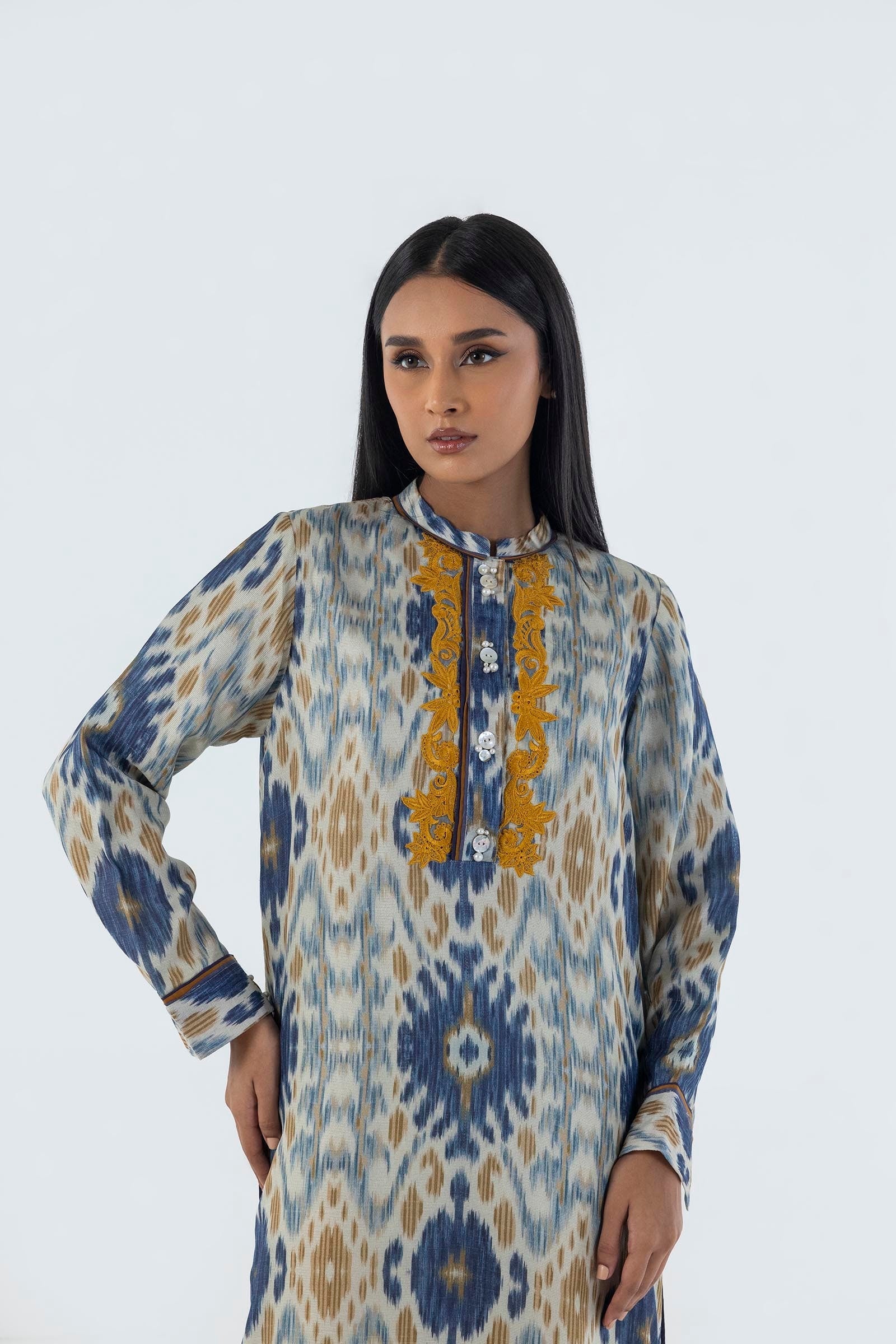 Stitched Basic Embroidered shirt