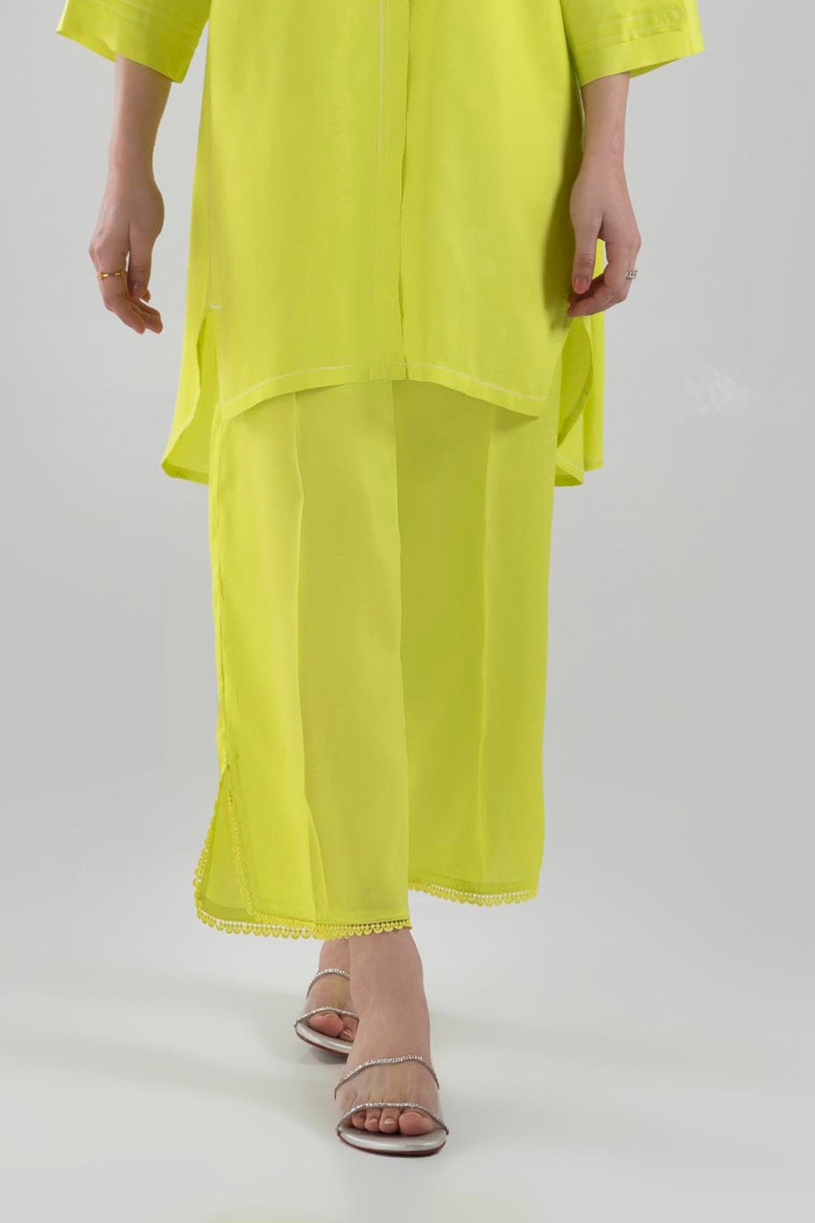Stitched Neon Green Culotte