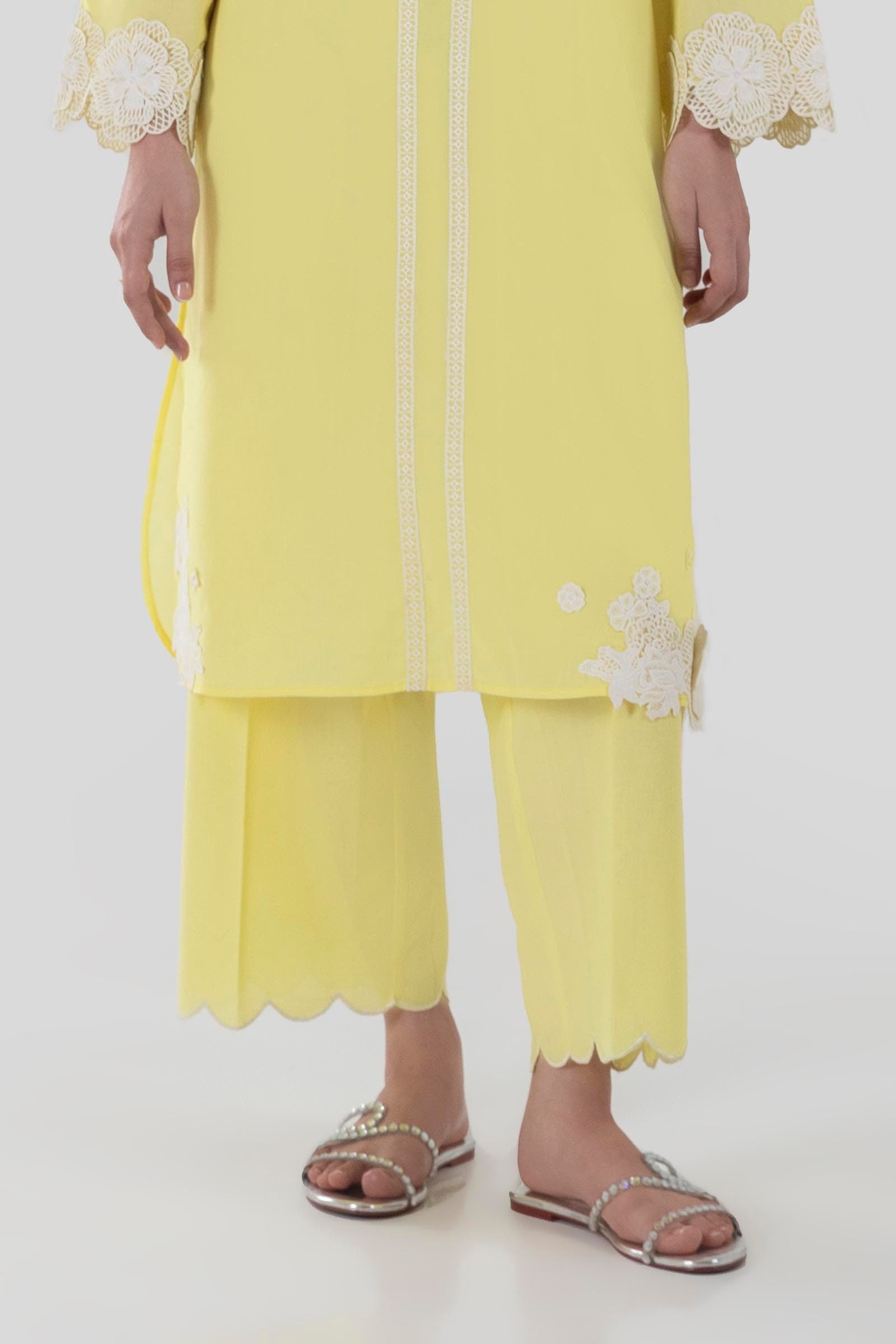 Stitched Yellow Culotte