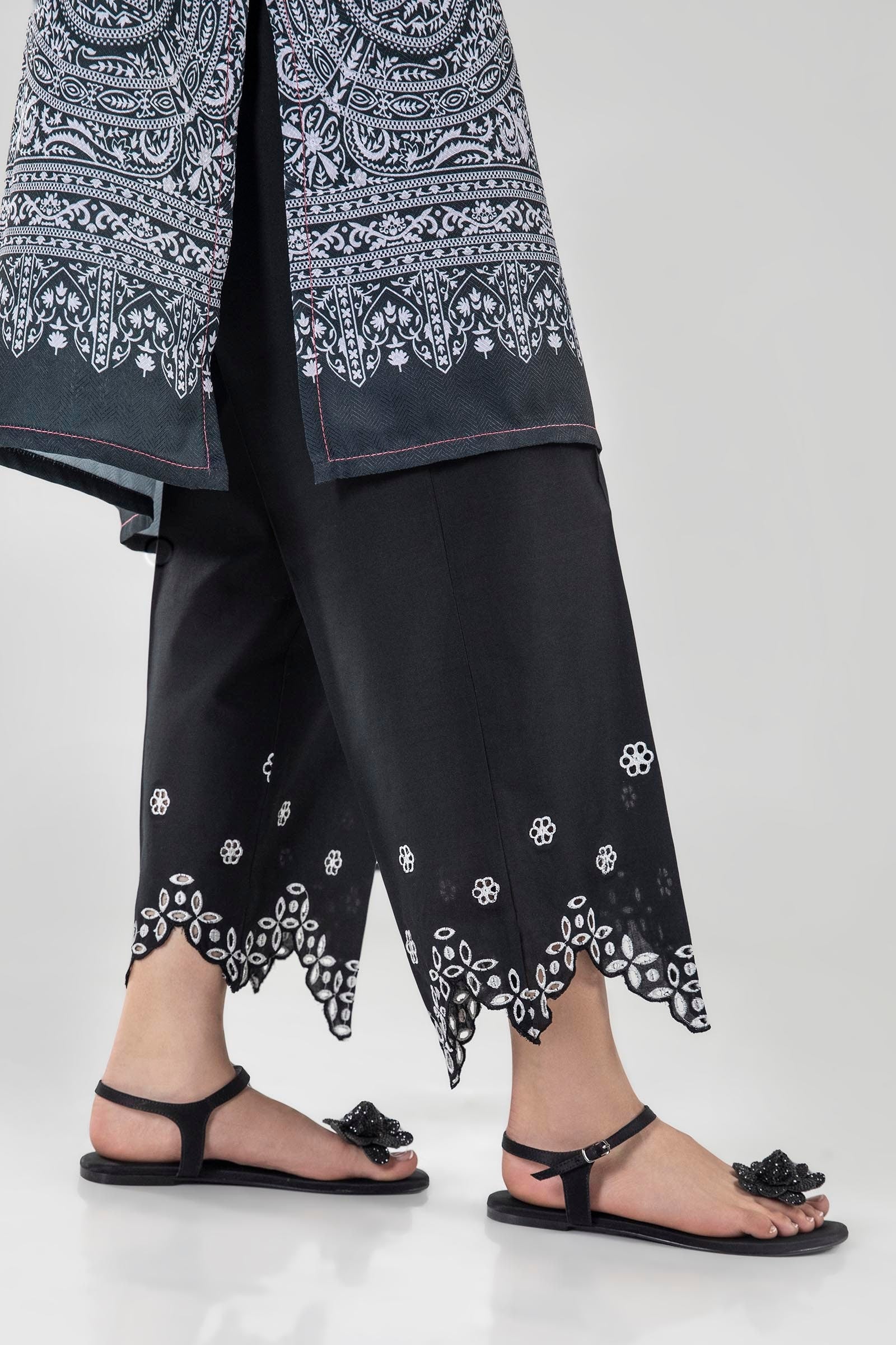 Stitched Black Culotte