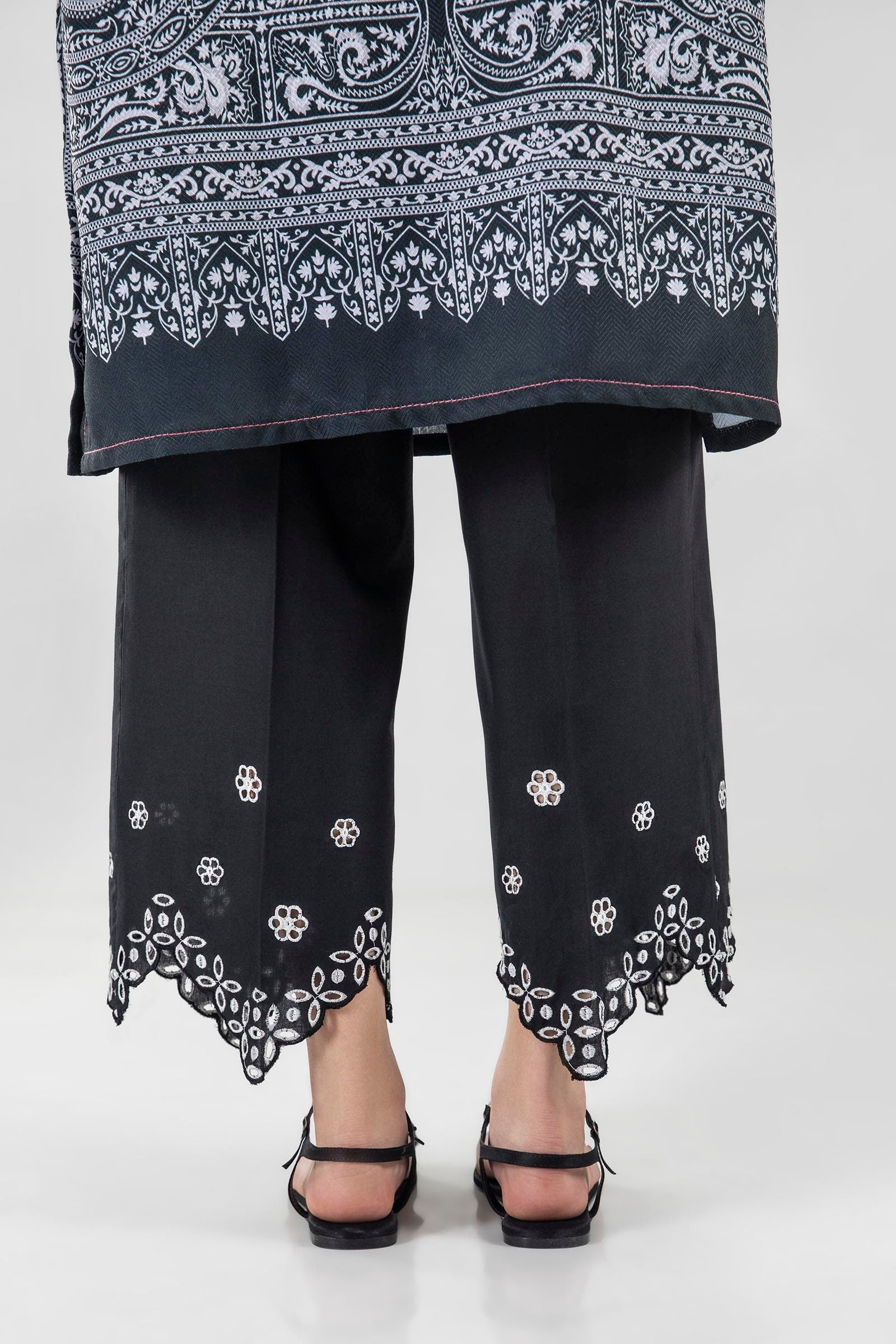 Stitched Black Culotte