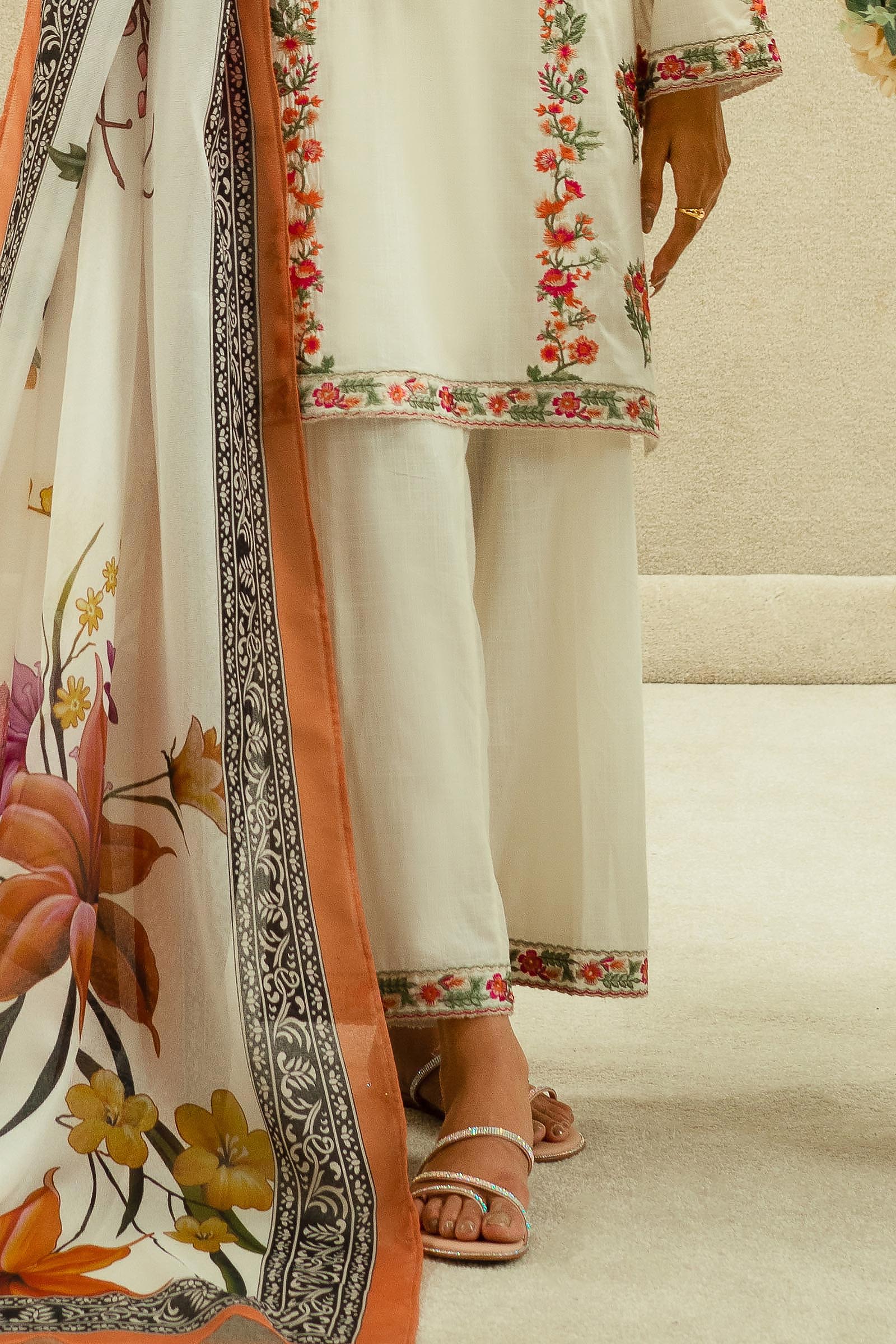 Stitched Beige Culotte