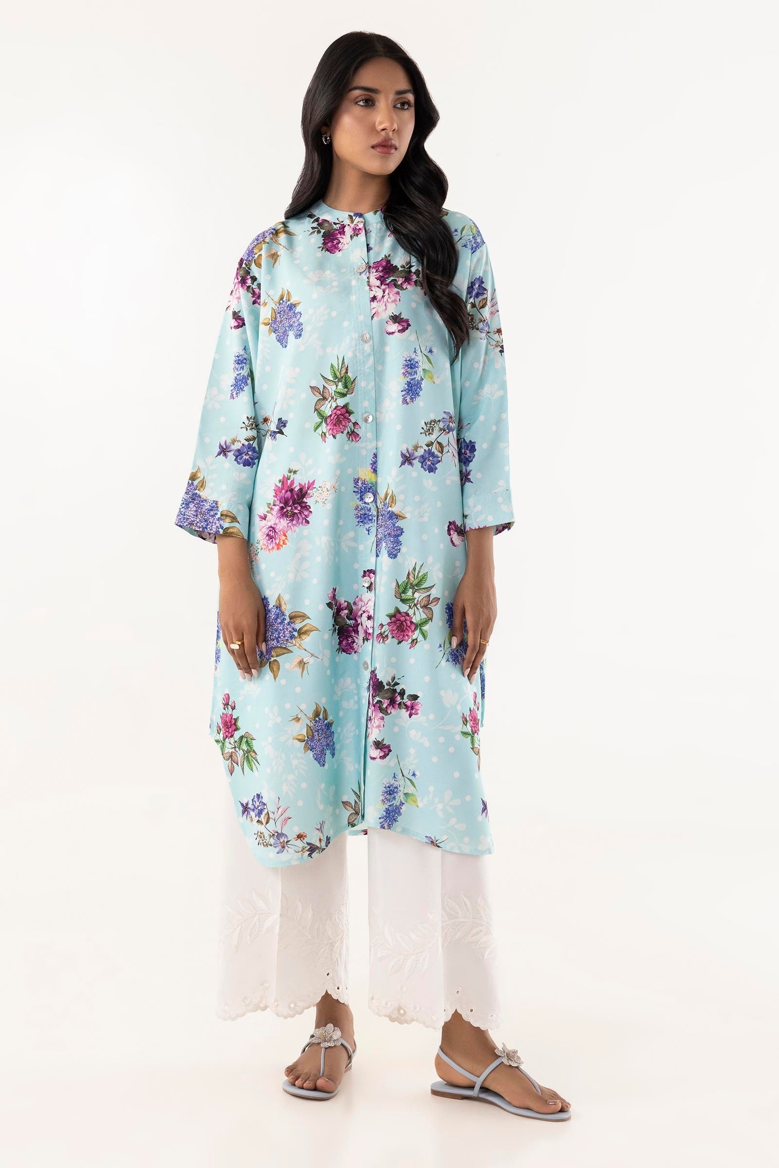 Stitched Linen Printed Shirt