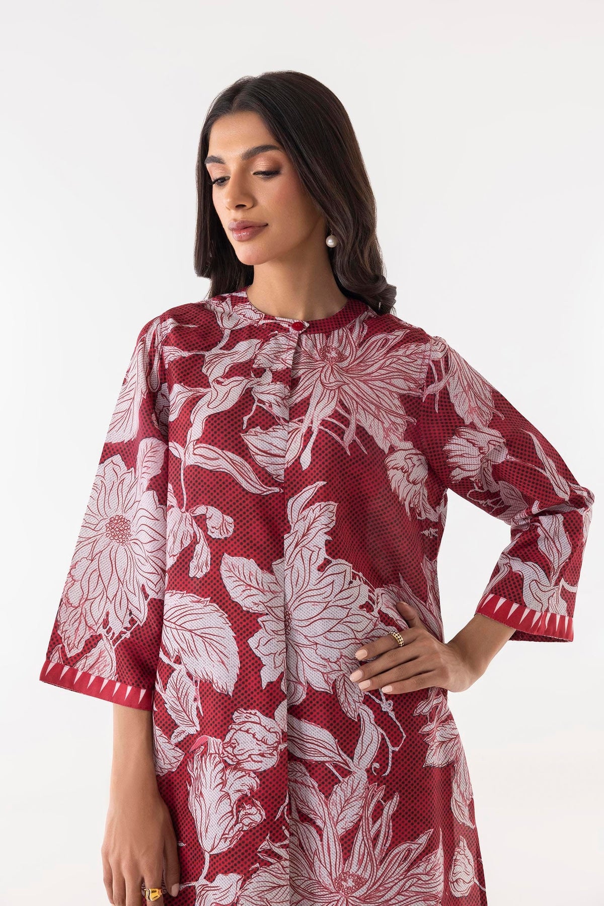 Stitched Poly cambric Shirt + Culotte