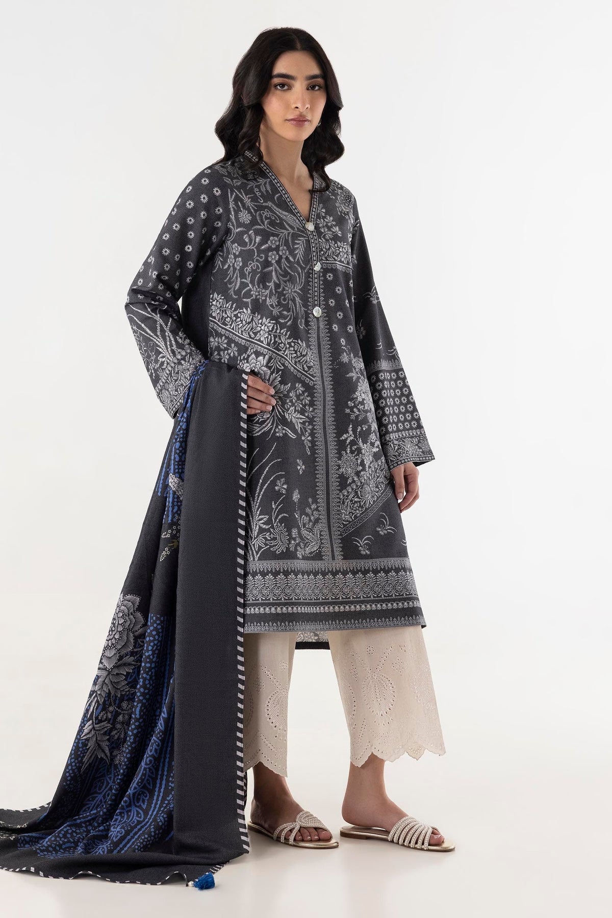 Stitched Linen Digital Dupatta