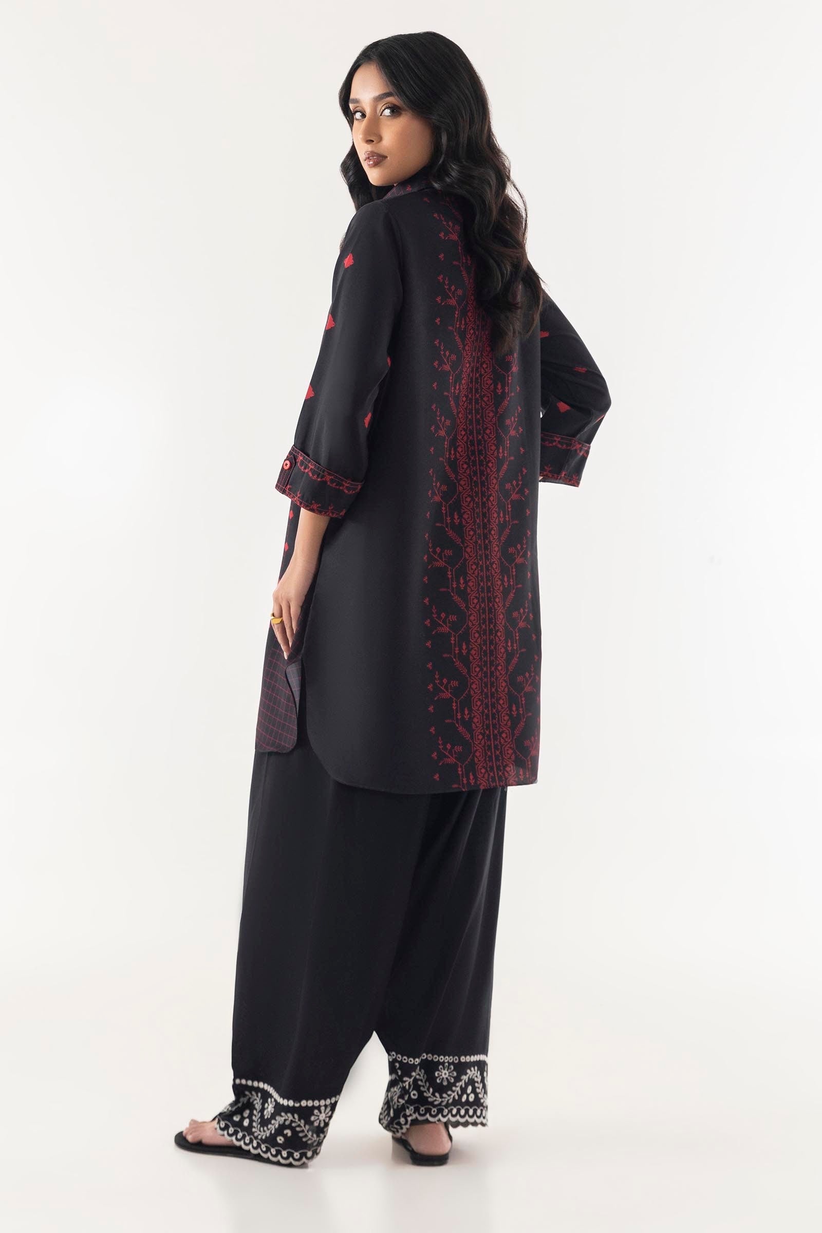Stitched Black Printed Shirt