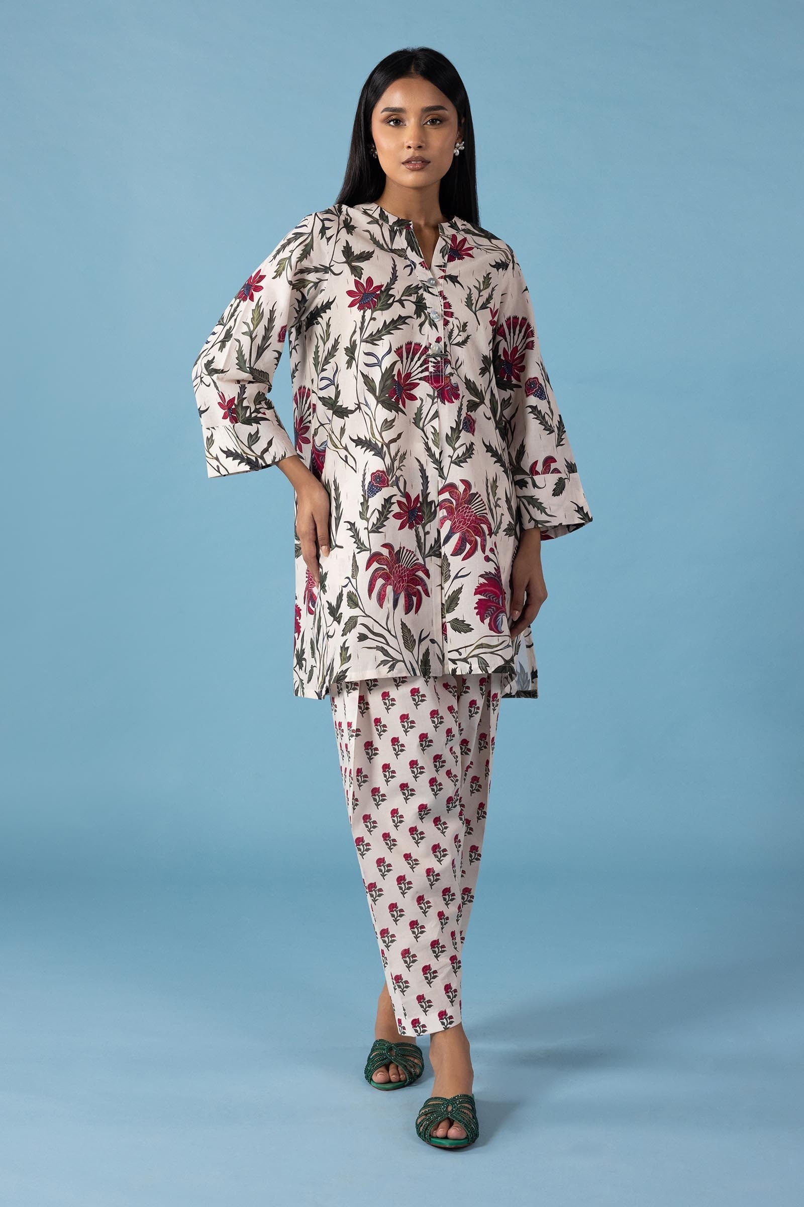 Stitched Printed Textured Shirt+ Shalwar