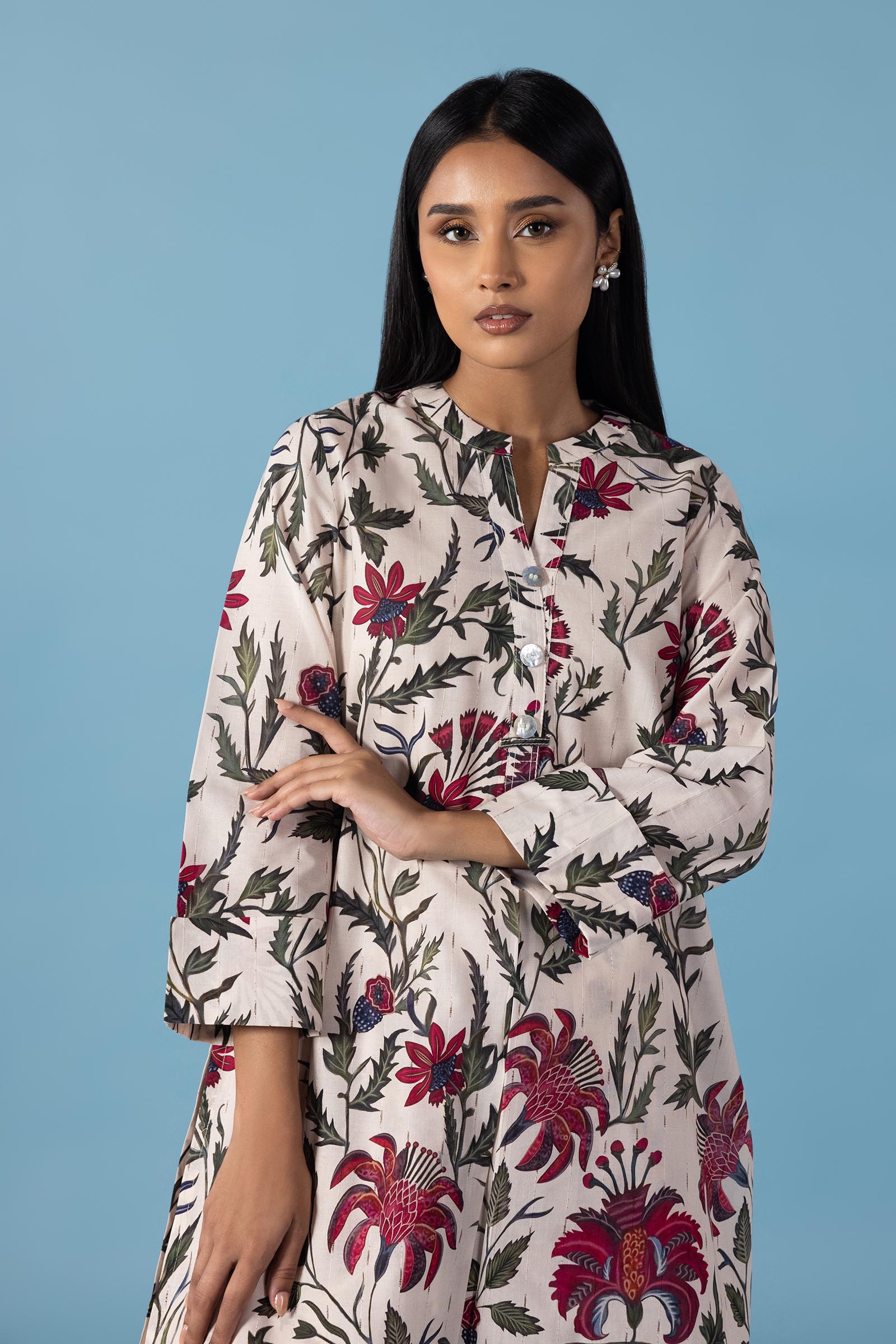 Stitched Printed Textured Shirt+ Shalwar