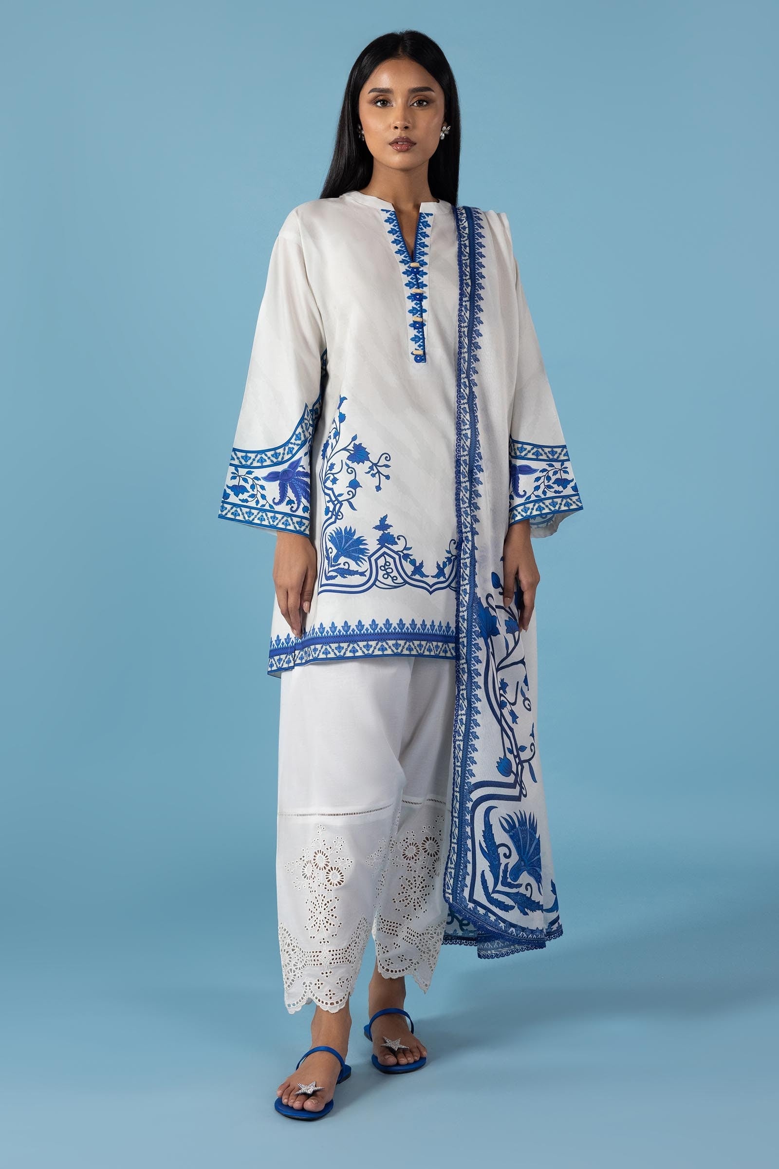 Stitched Linen Shirt + Dupatta