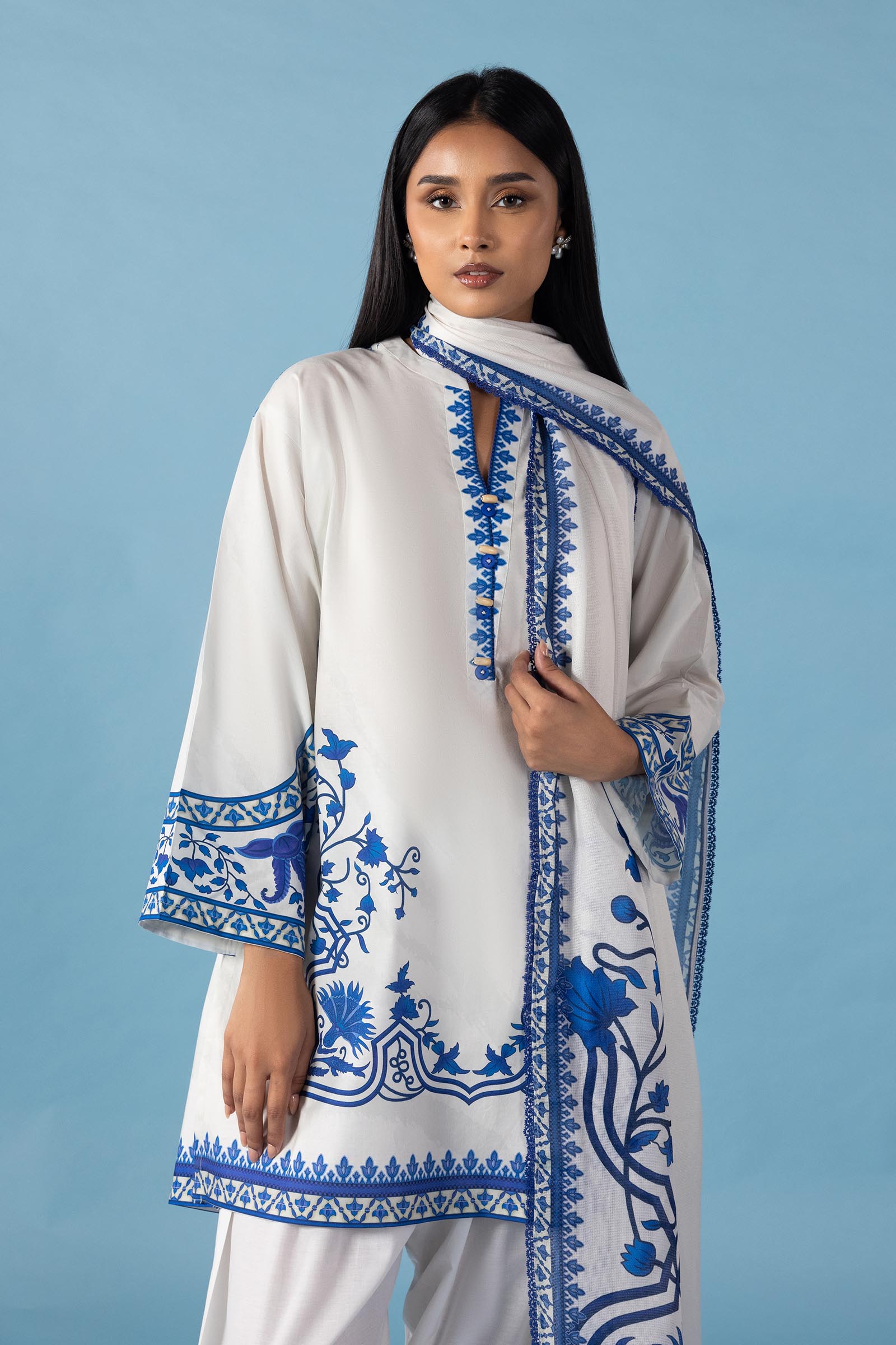 Stitched Linen Shirt + Dupatta