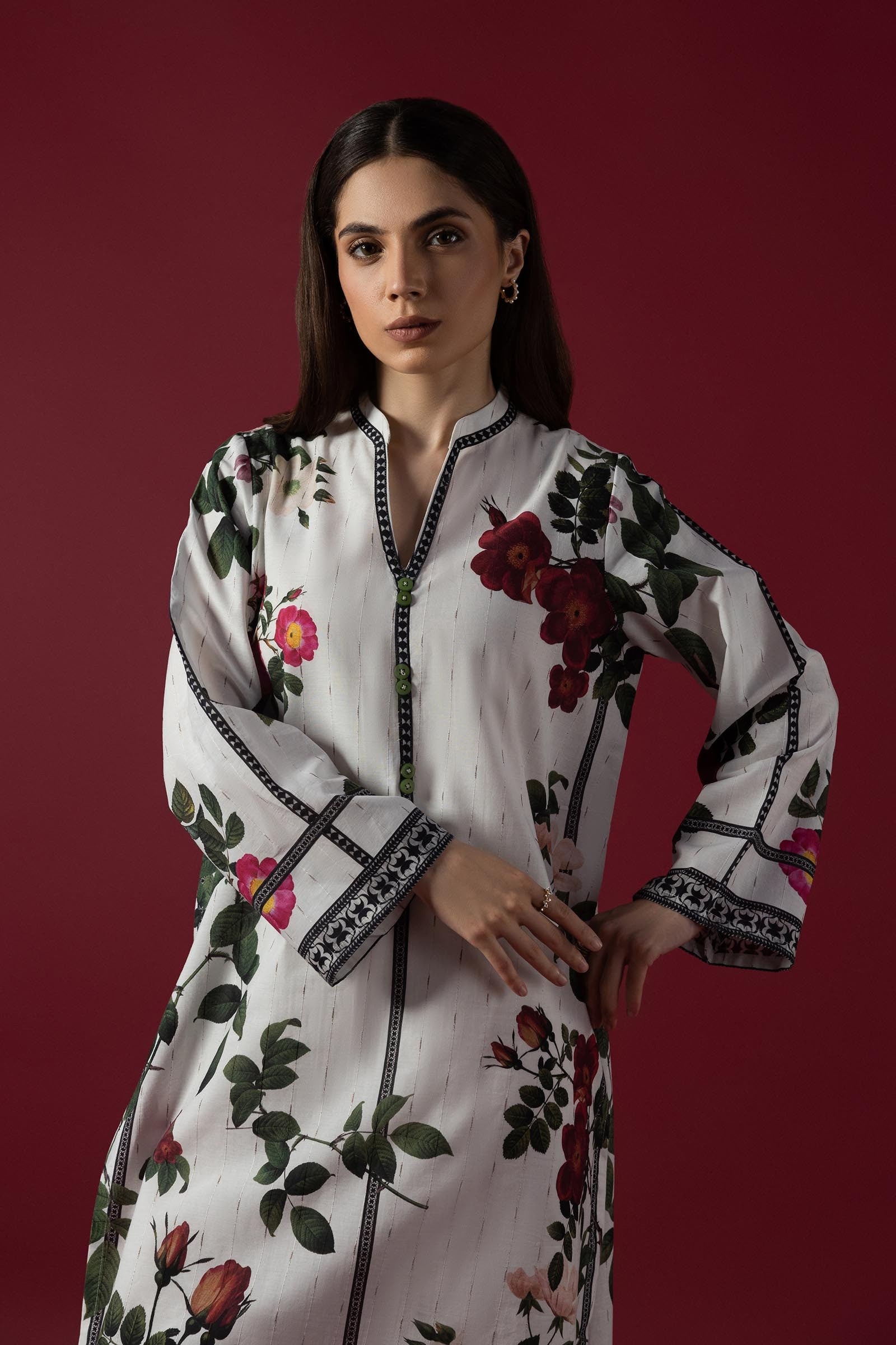DA-2044 GREY EMBROIDERED KURTA WITH DUPATTA