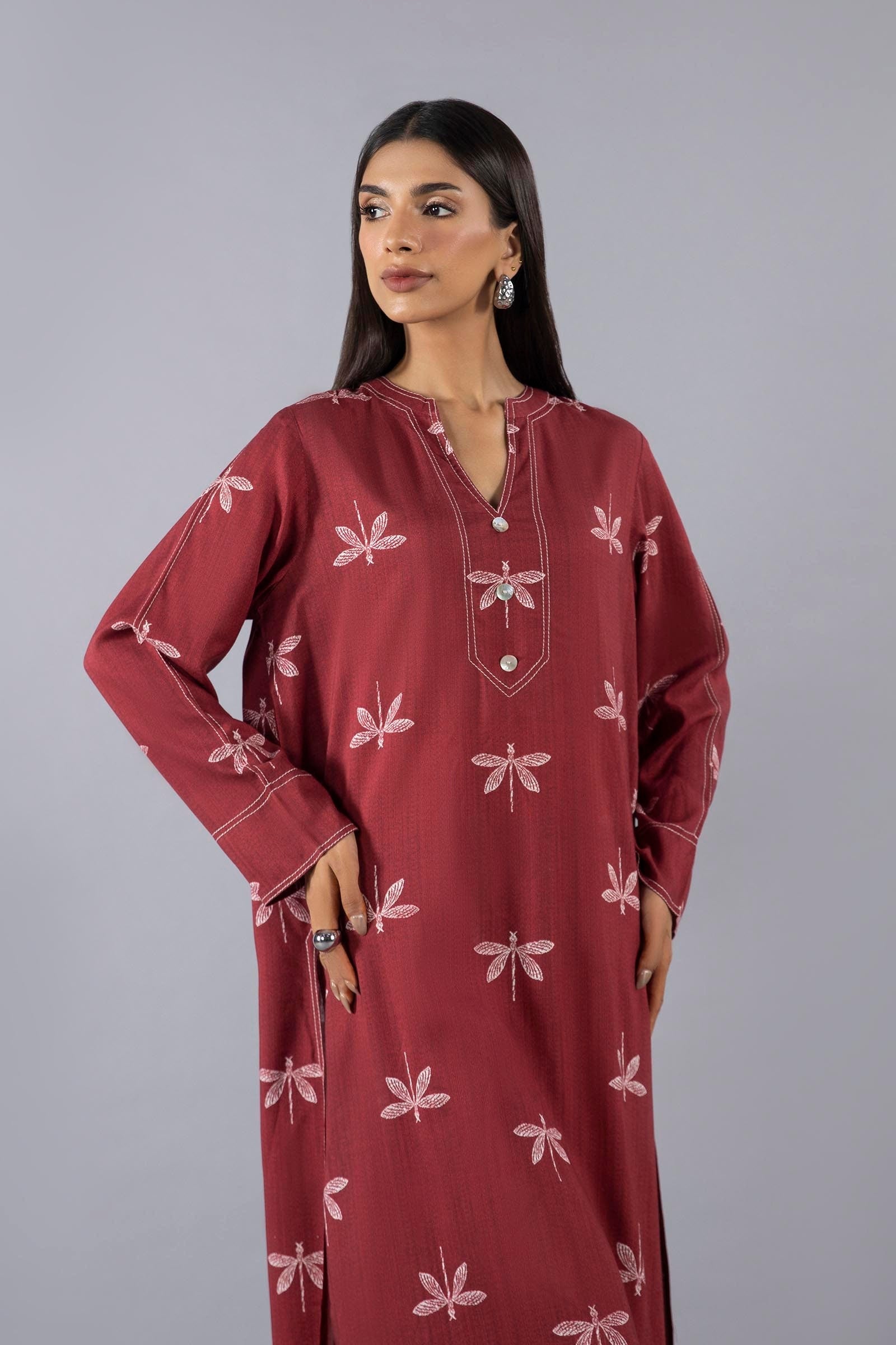 AJDSAI-39 PRINTED EMBROIDERED LAWN STITCHED 2 PCS
