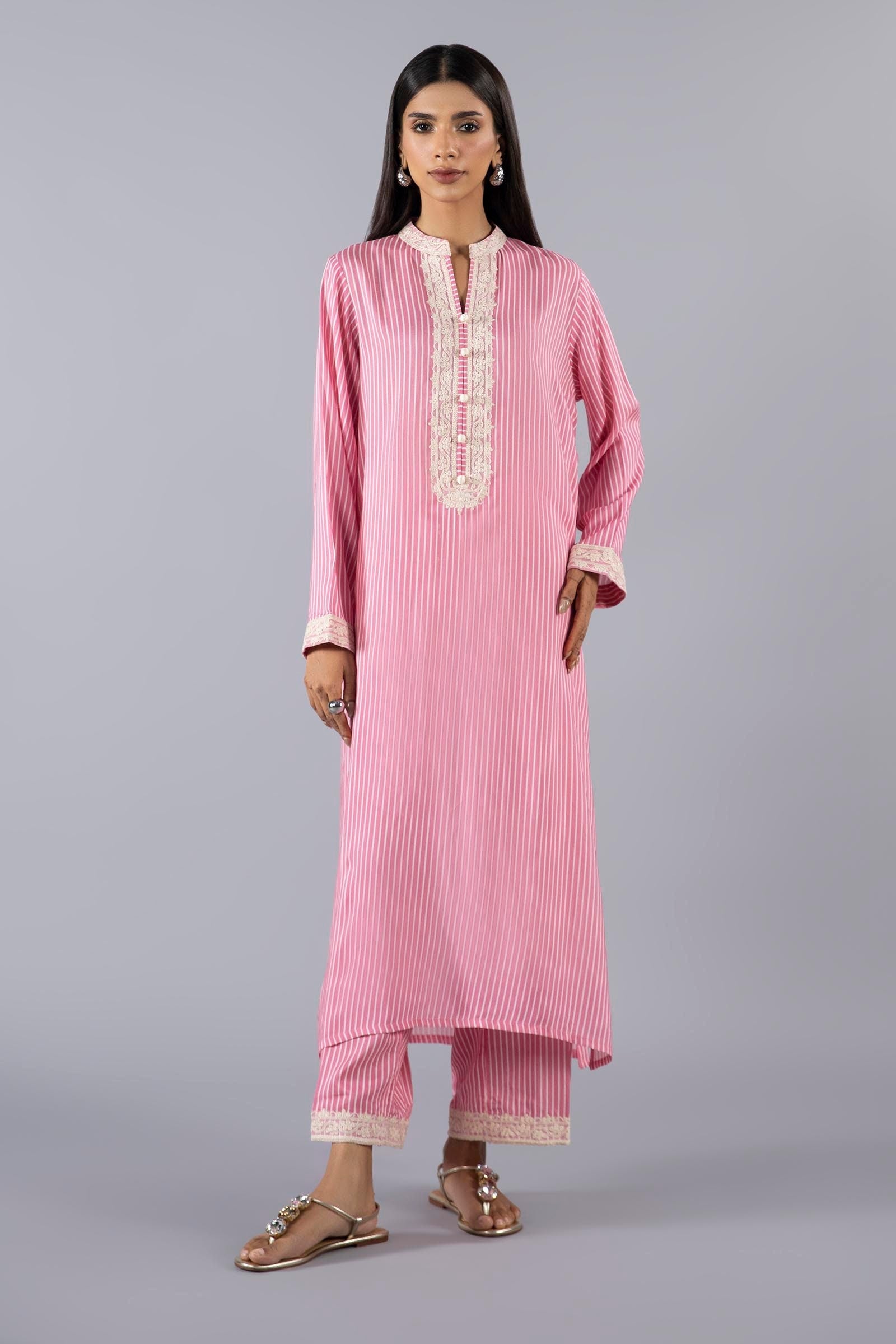 Stitched Embroidered Linen Shirt