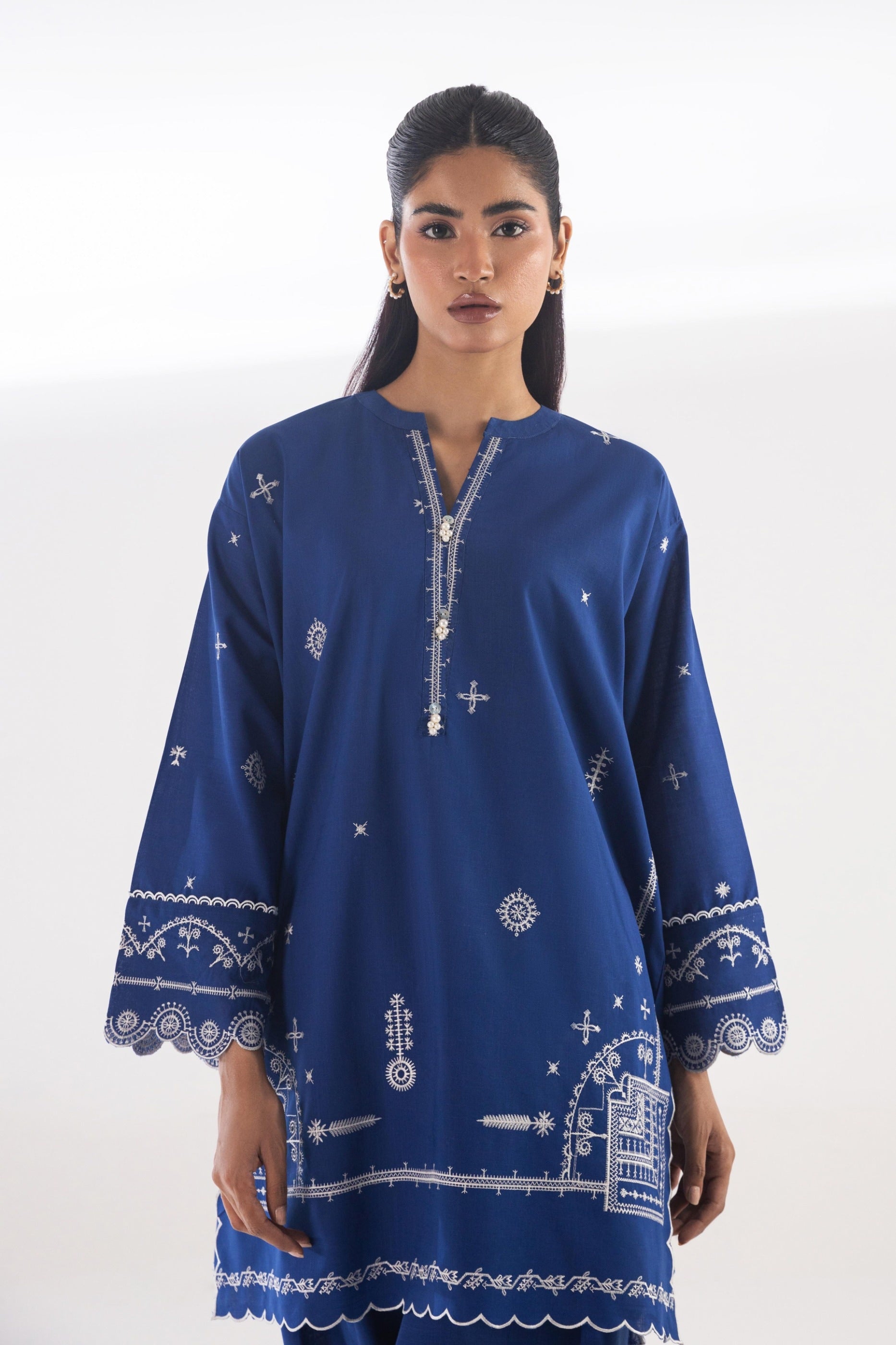 Stitched Embroidered Blended Lawn Set