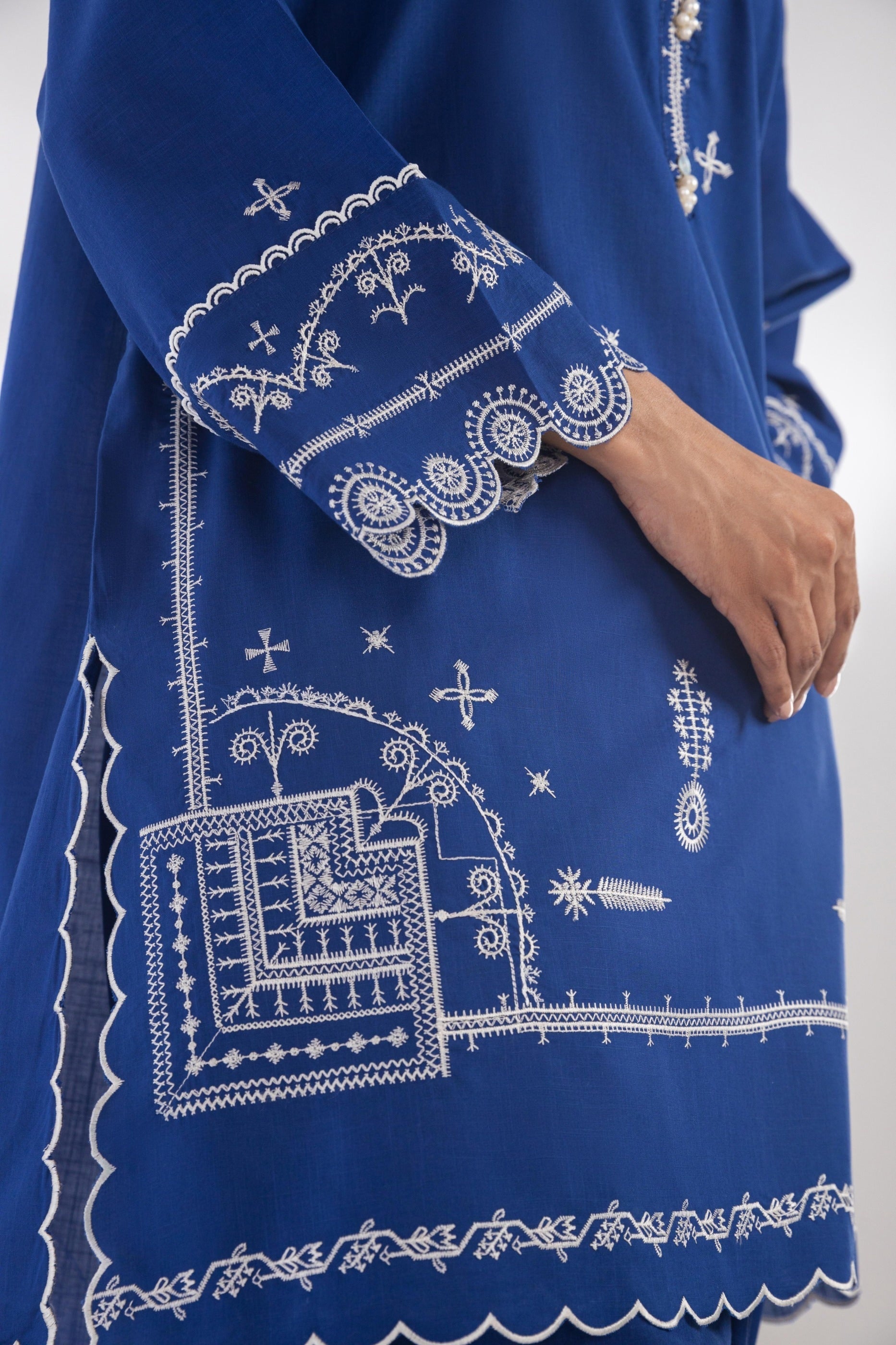 Stitched Embroidered Blended Lawn Set