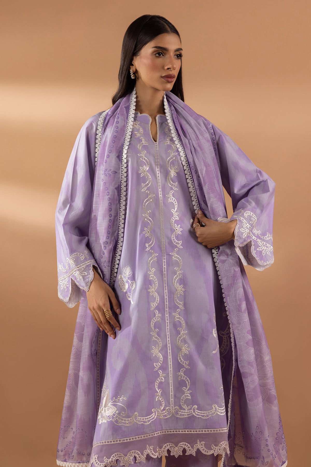 Stitched Lawn Embroidered Shirt