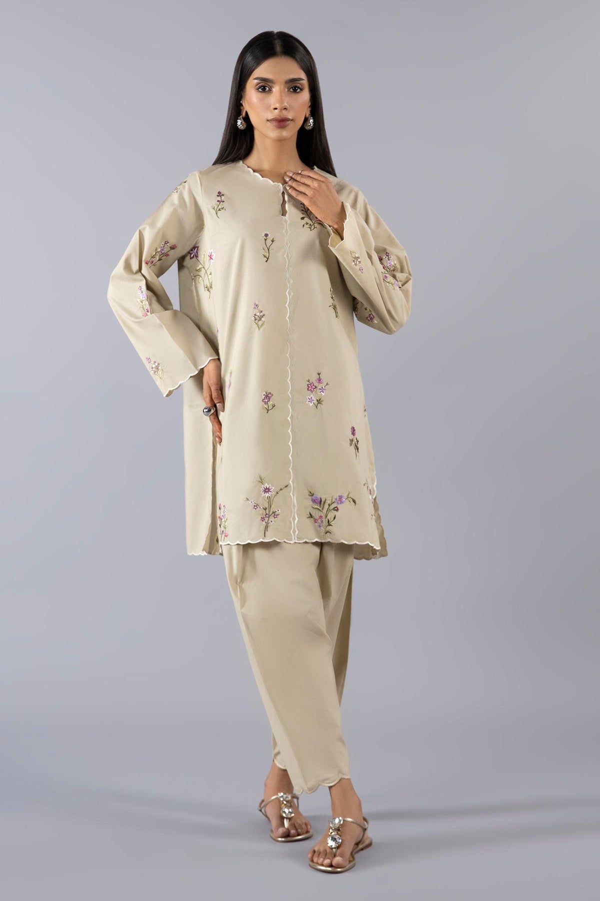 Stitched Lawn Skinny Shalwar