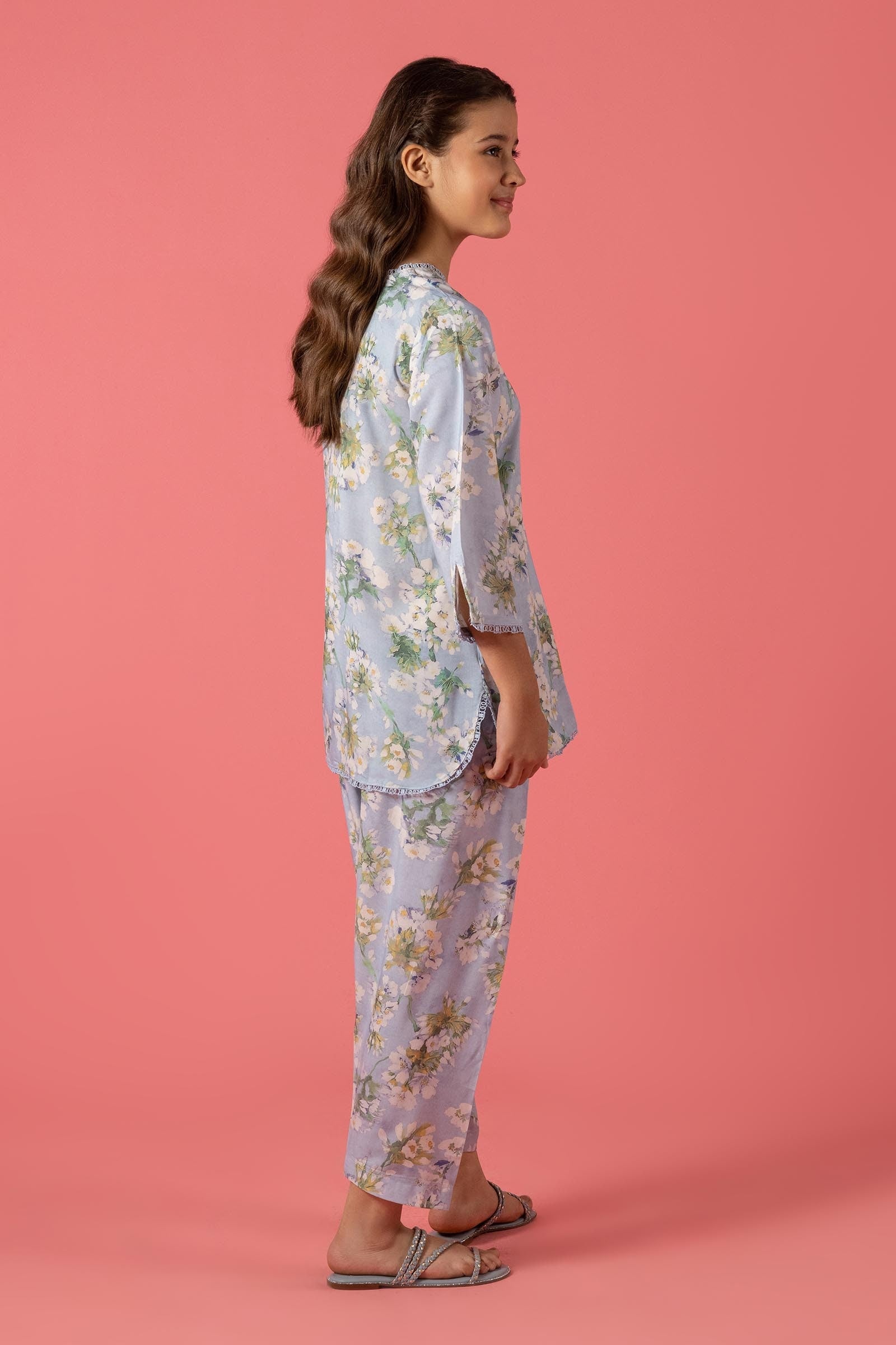 Sttiched Kids Linen Printed Shirt + Shalwar