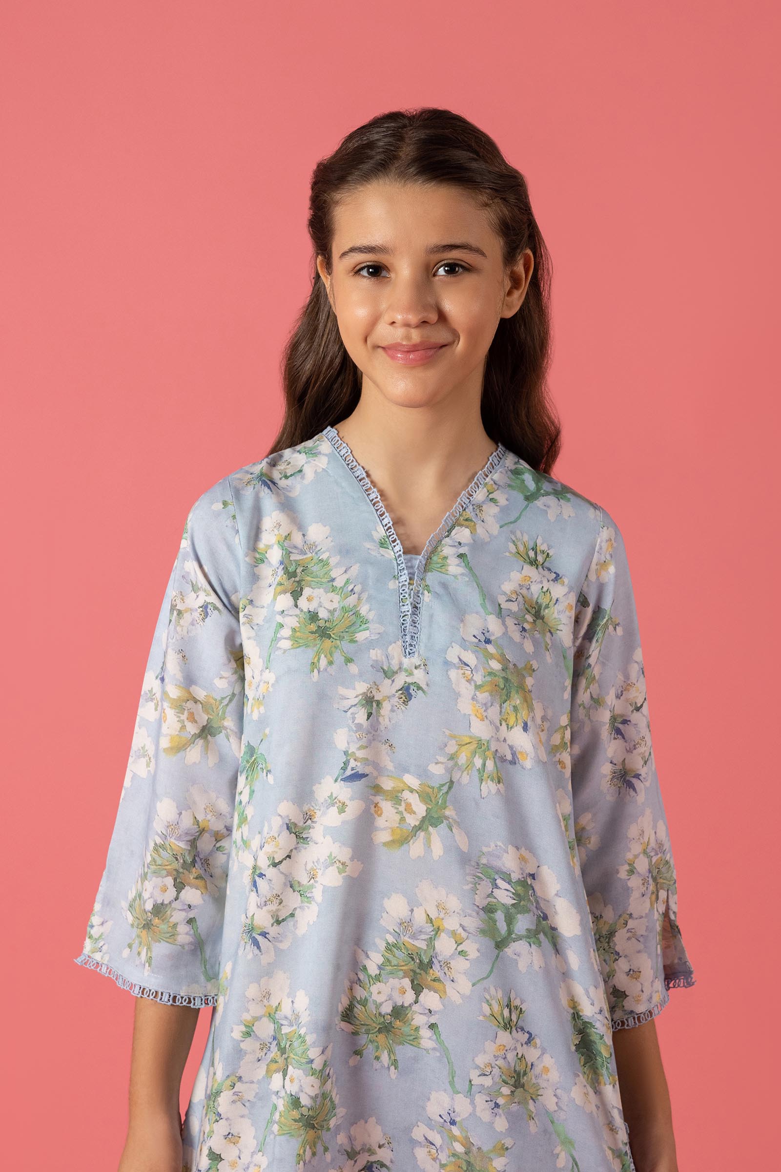 Sttiched Kids Linen Printed Shirt + Shalwar