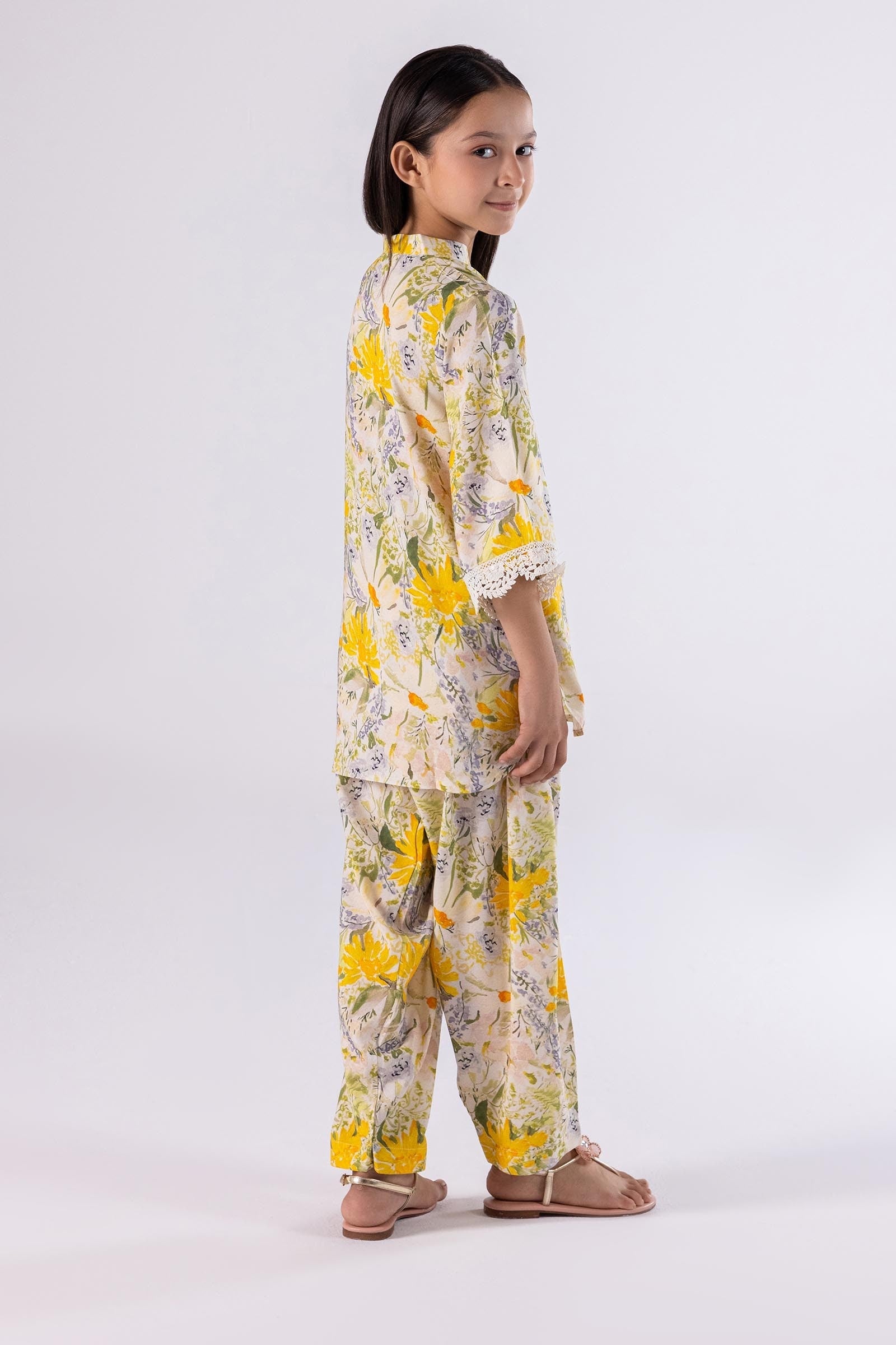 Stitched Kids Printed Linen Set