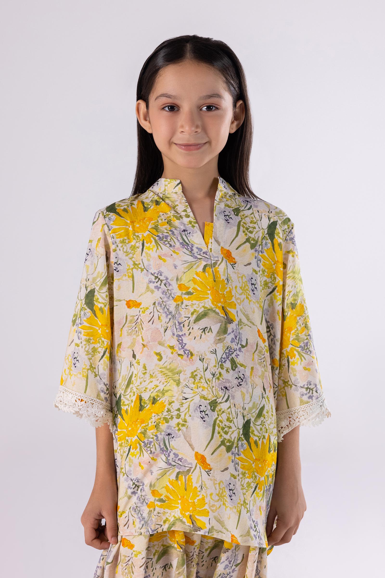 Stitched Kids Printed Linen Set