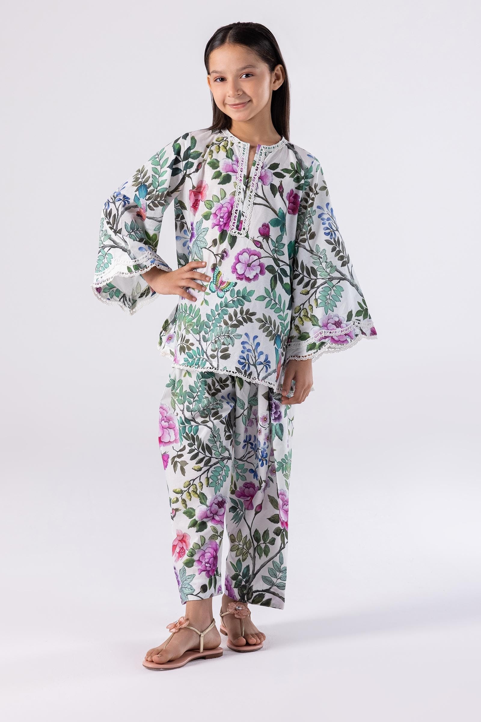 Stitched Kids Printed Lawn Shirt + Bottom
