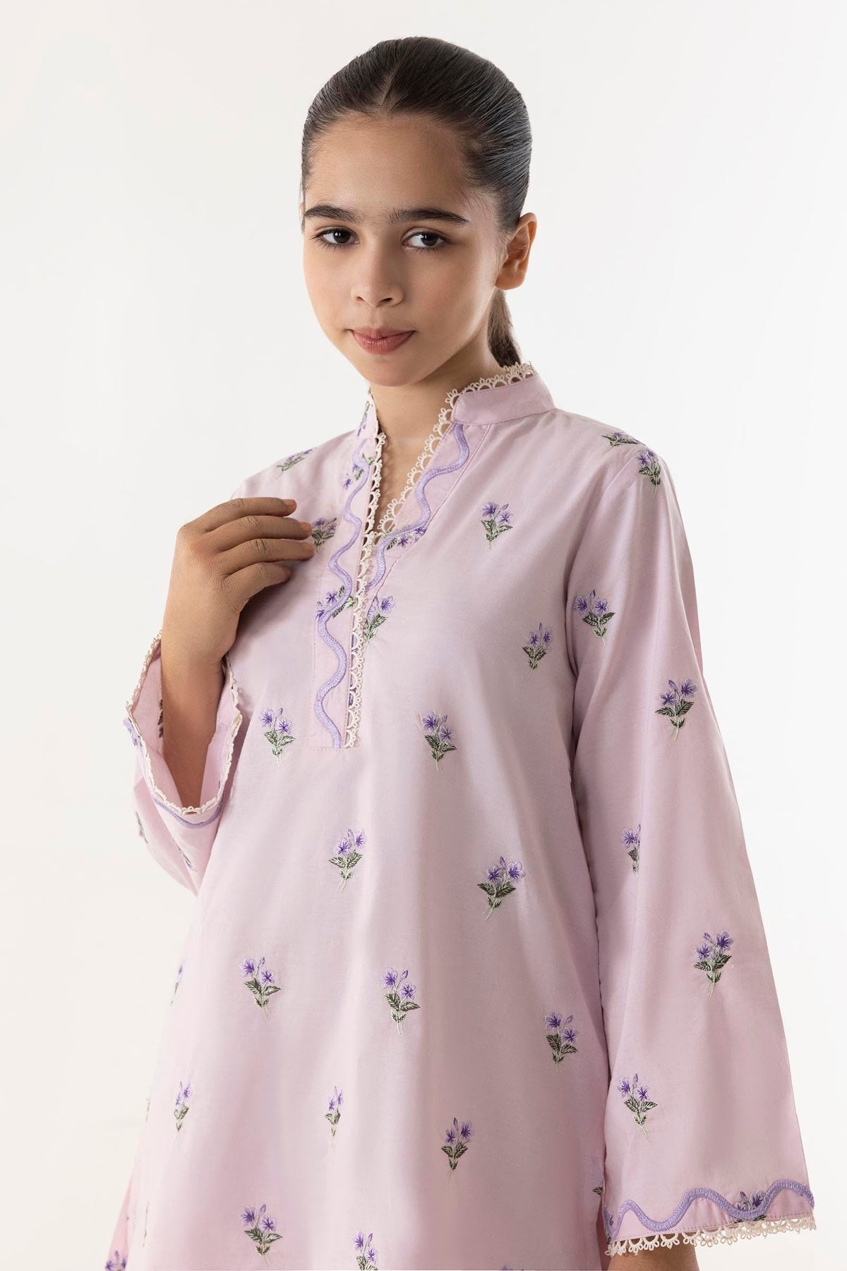 Stitched Kids Embroidered Lawn Shirt + Bottom