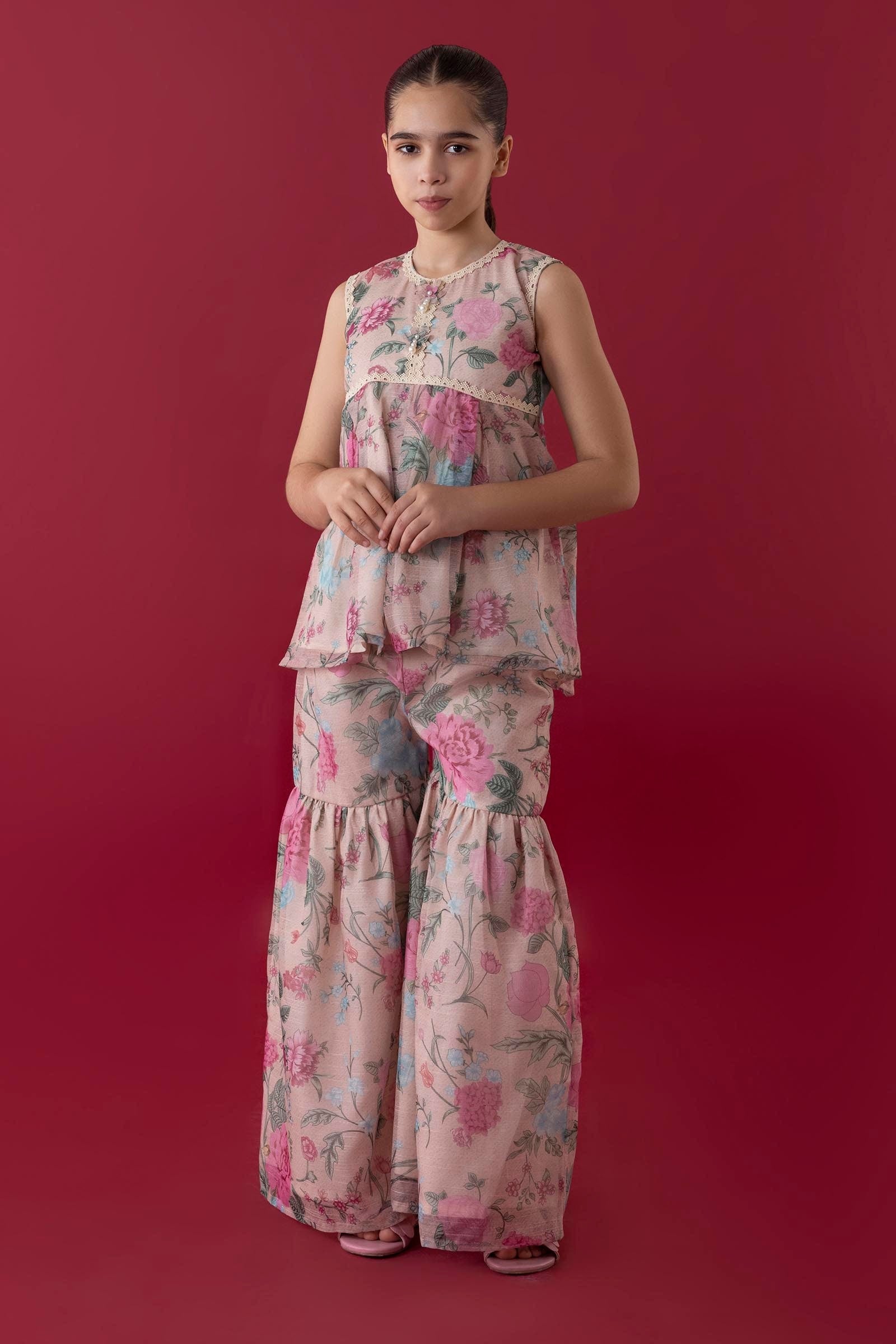 Sttiched Kids Slub Printed Shirt + Bottom