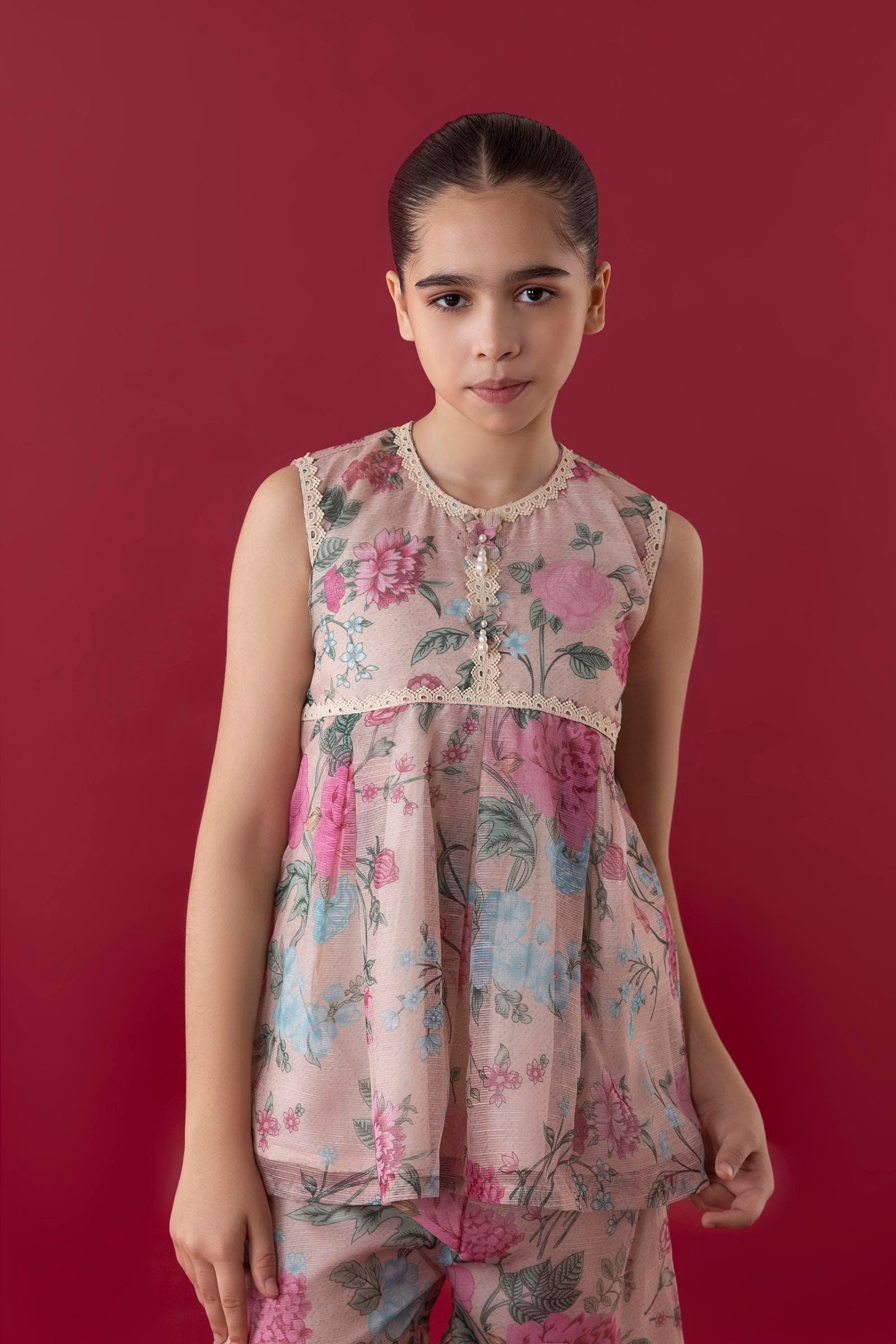 Sttiched Kids Slub Printed Shirt + Bottom