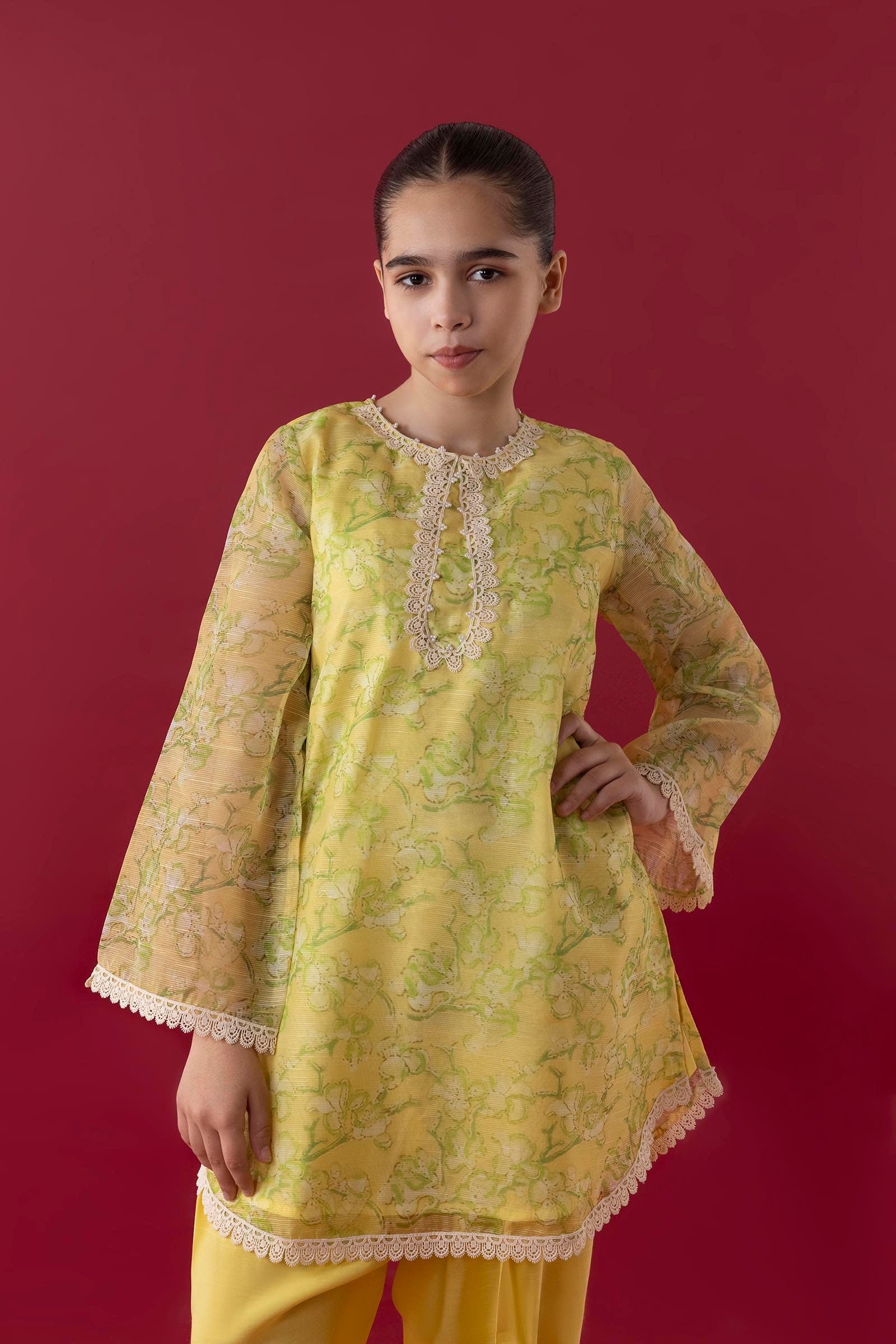 Stitched Kids Embroidered Slub Shirt + Bottom