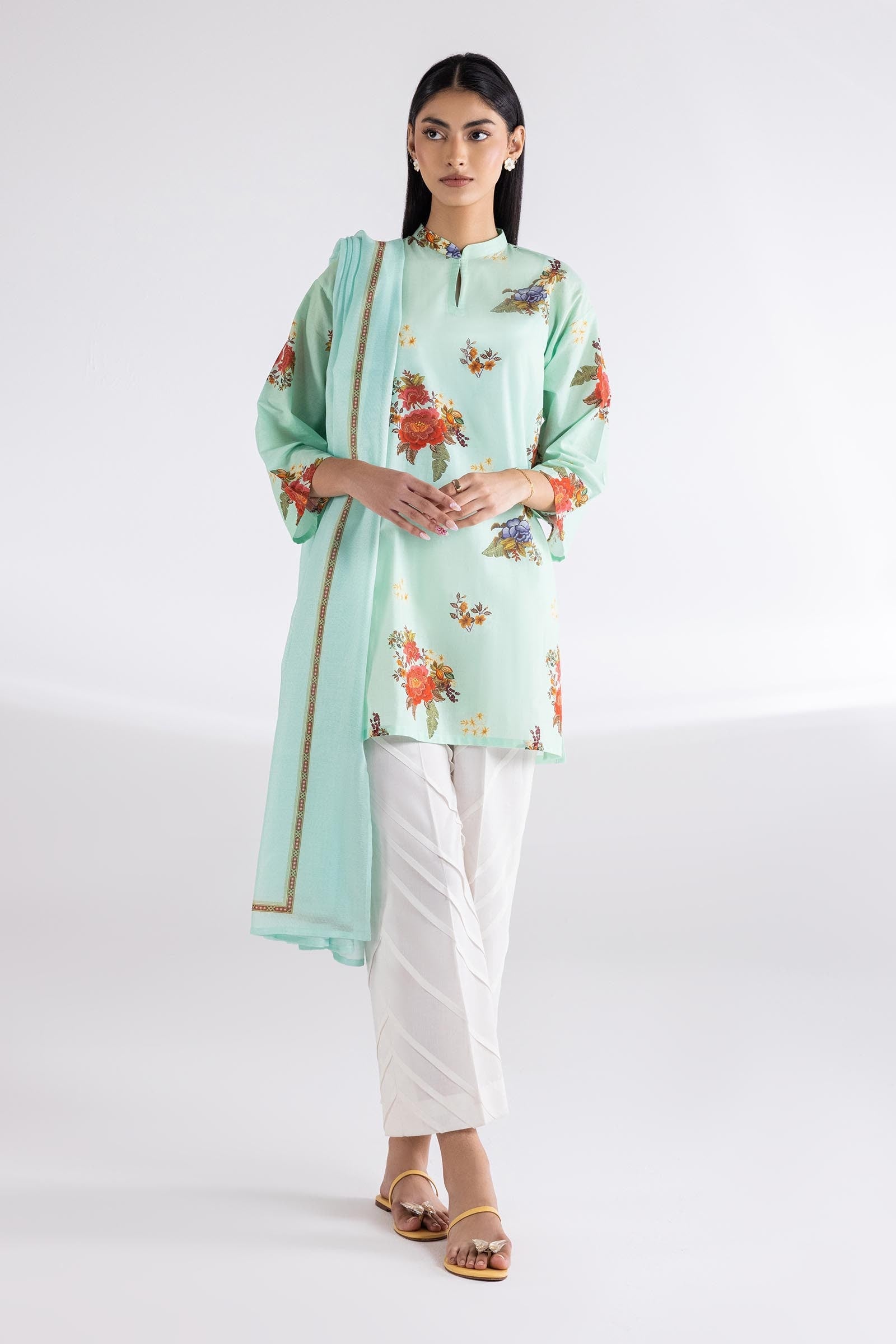Stitched Mahay Shirt + Dupatta