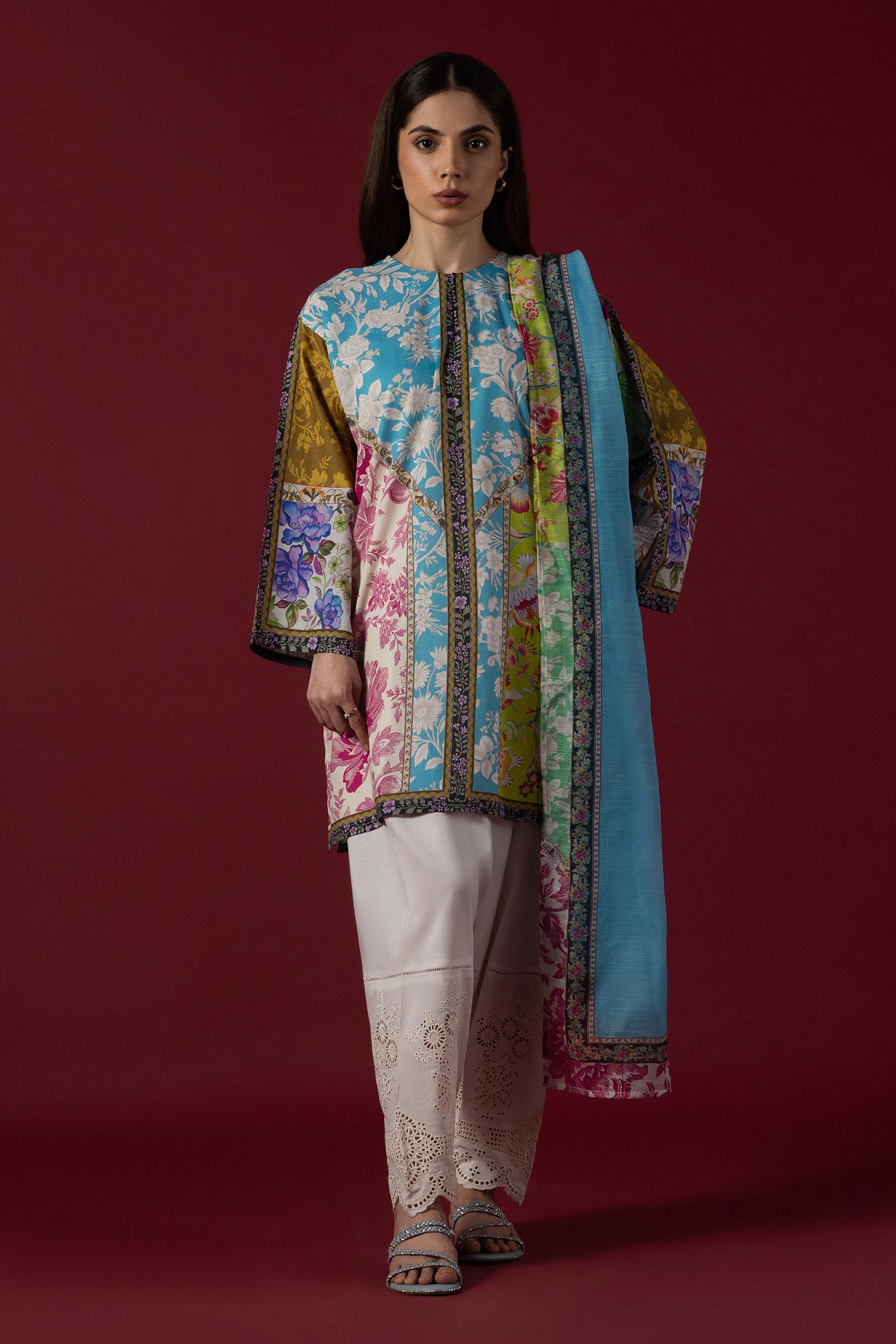 Stitched Mahay Lawn Shirt + Dupatta