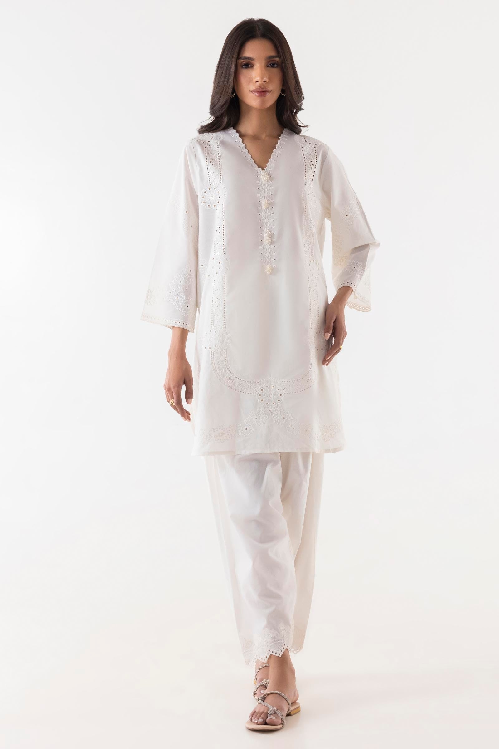 Stitched Lawn Embroidered Basic Shirt