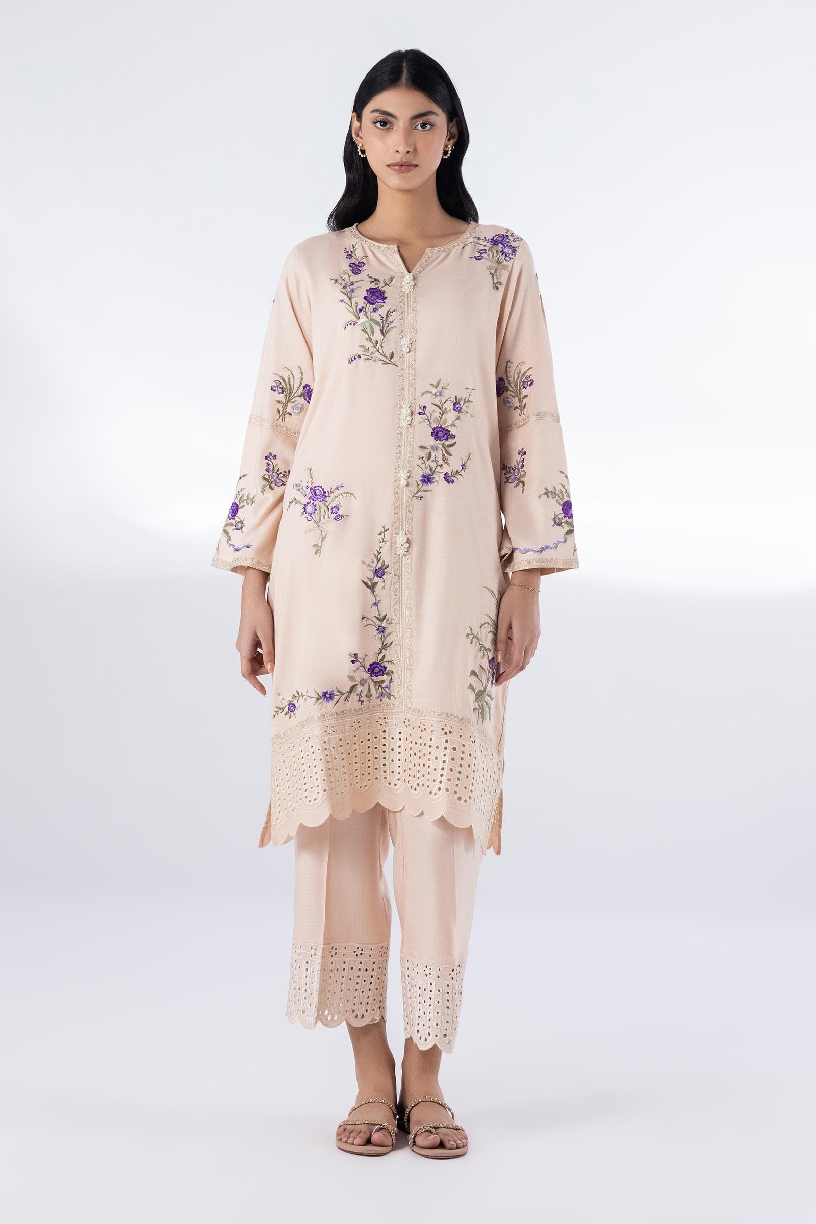 Stitched Jacquard Embroidered Shirt + Bottom