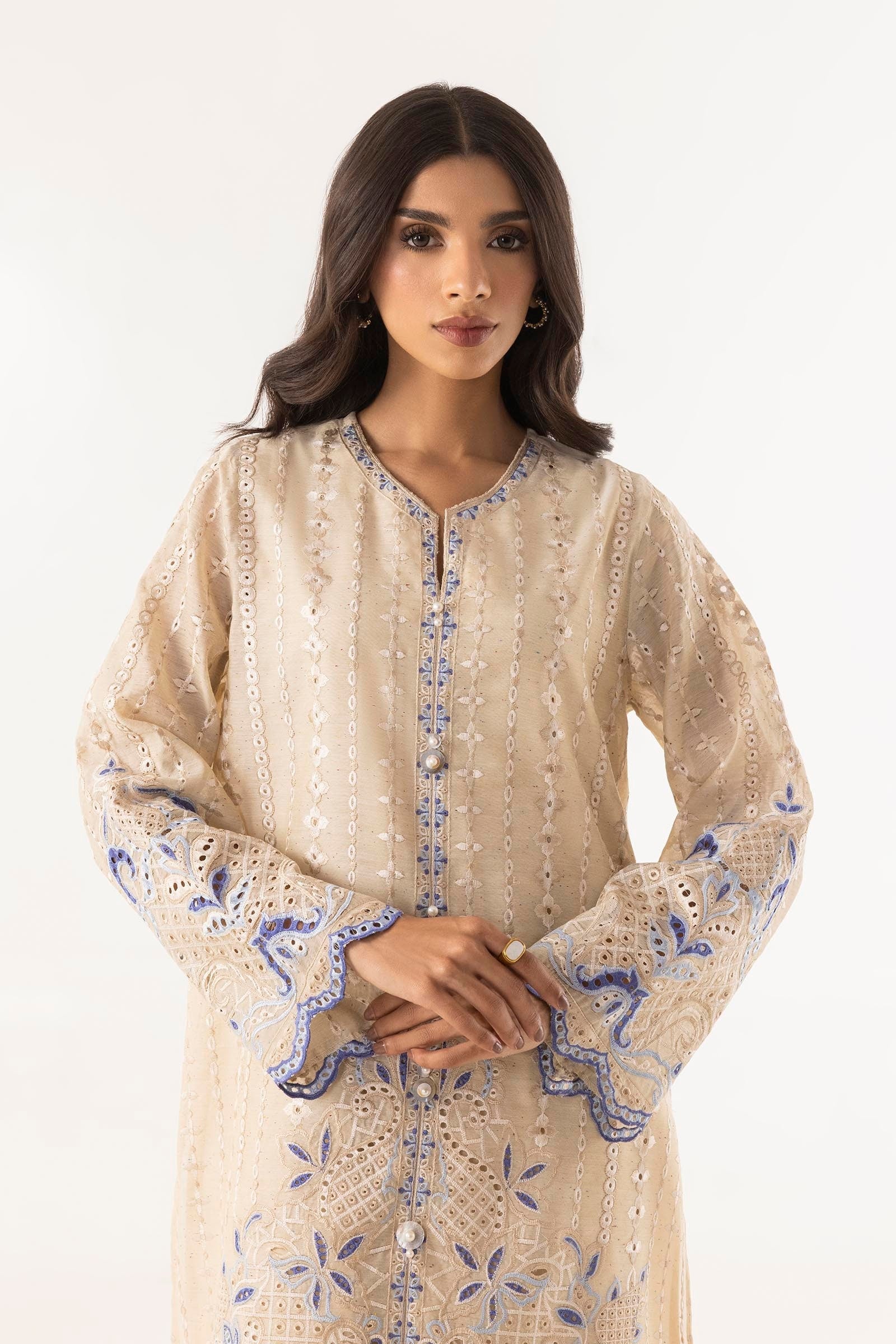 Stitched Embroidered Yarn Shirt + Shalwar
