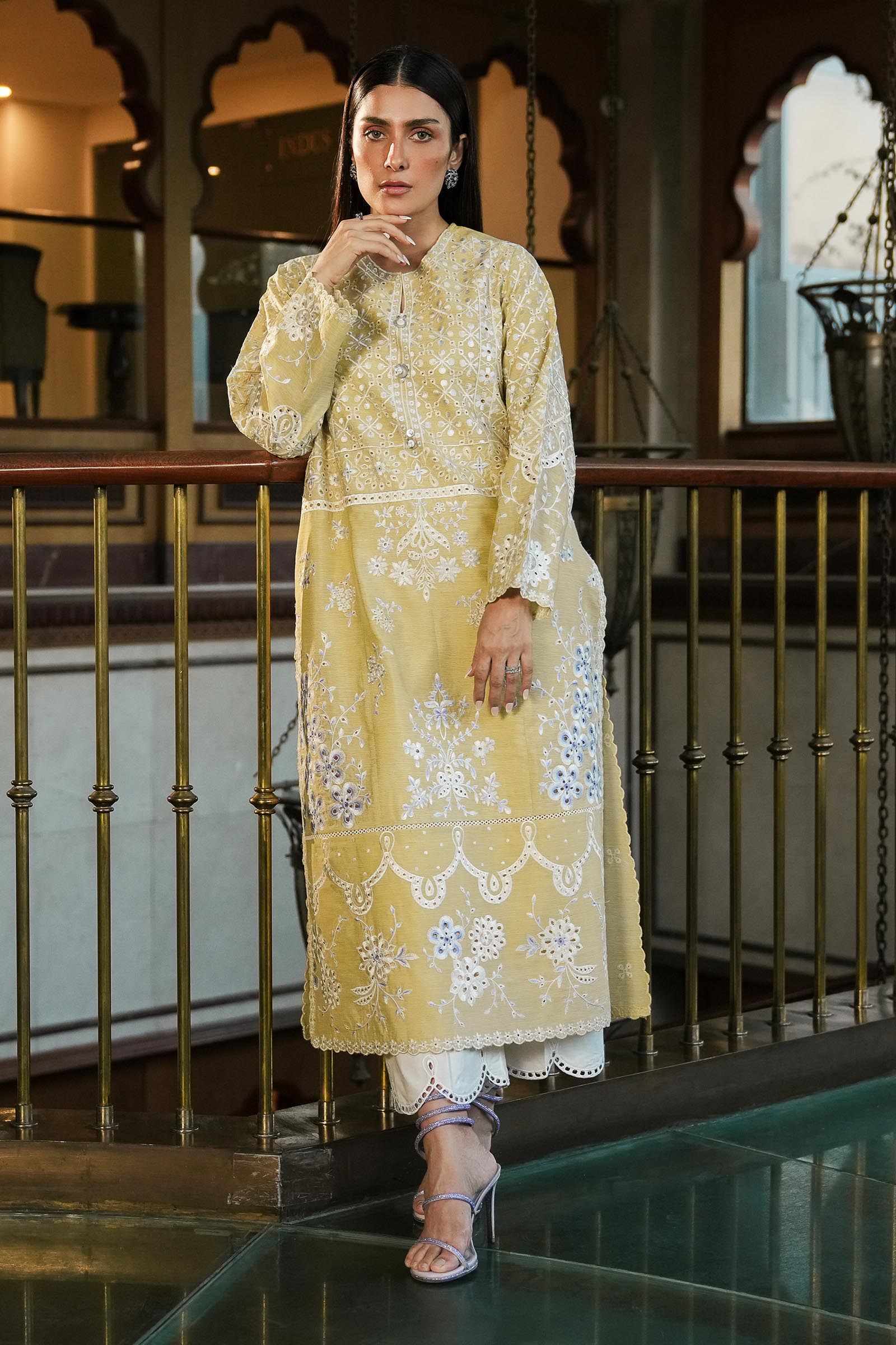 Stitched Embroidered Chambry Shirt + Culotte SS25SGE329P2T (RTS)