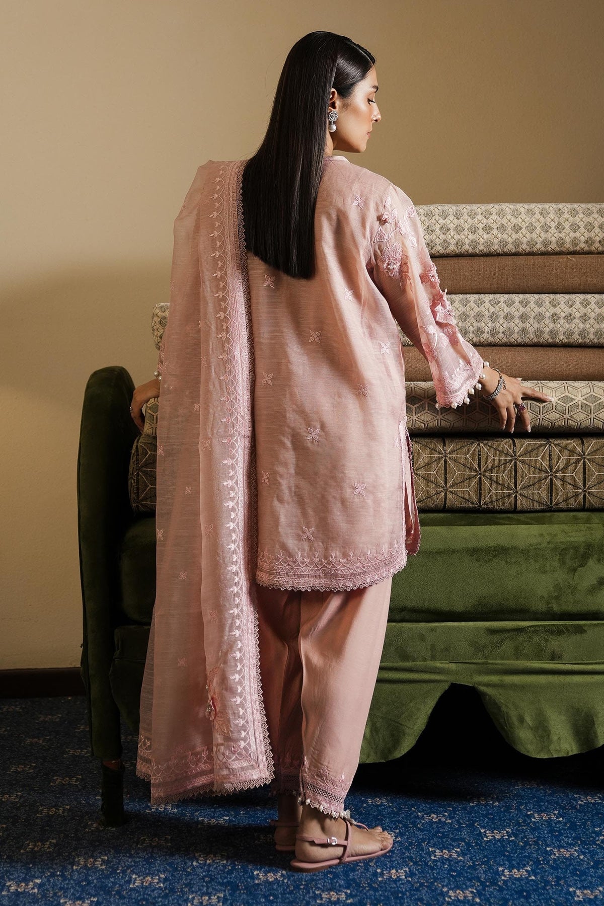 Stitched Raw Silk Shalwar