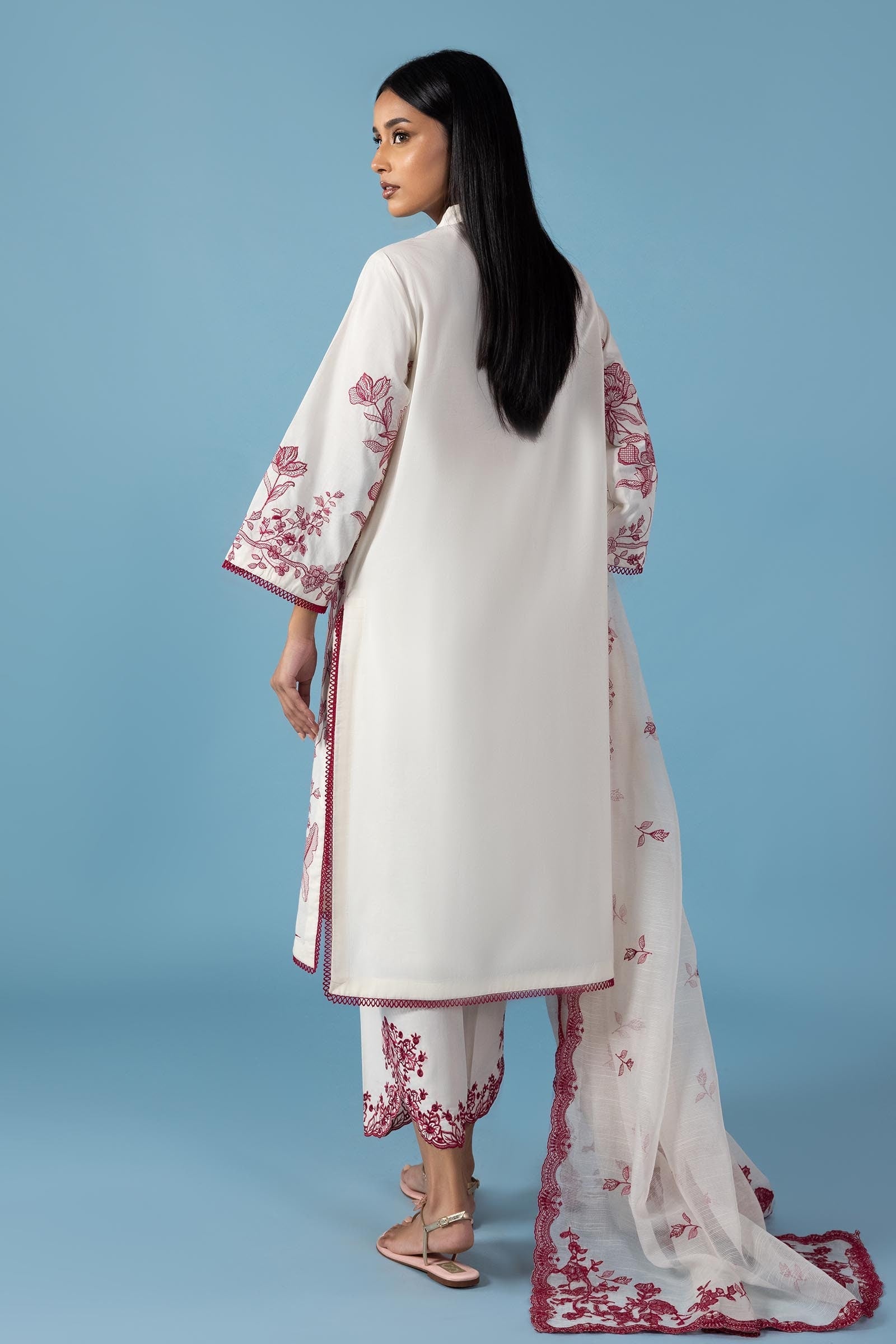 Stitched Lawn Embroidered Shirt