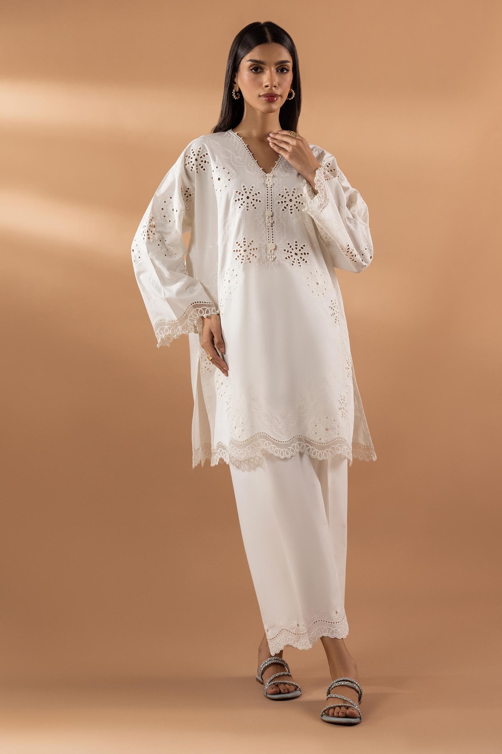 Stitched Lawn Embroidered Shirt