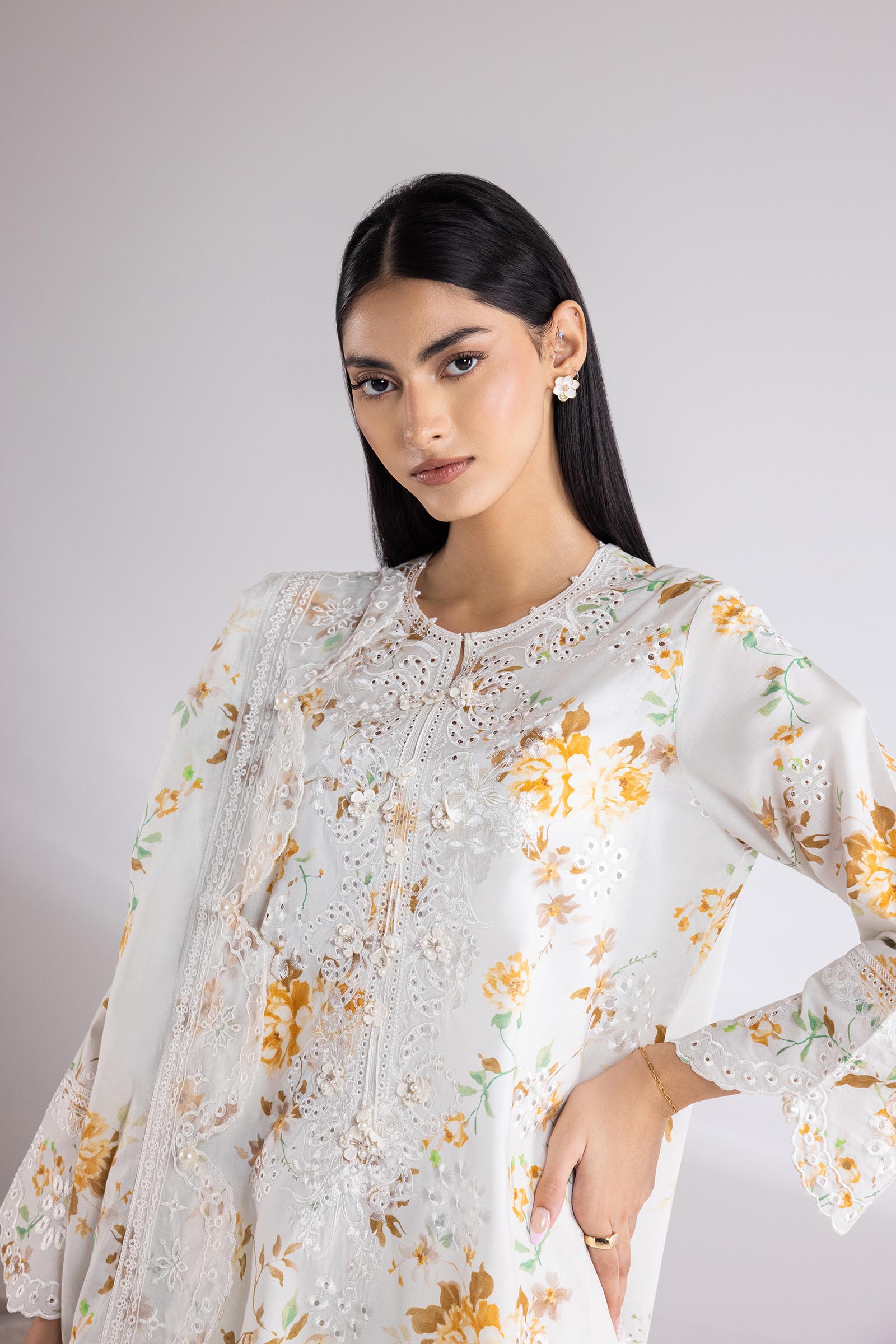 Stitched Lawn Embroidered Suit