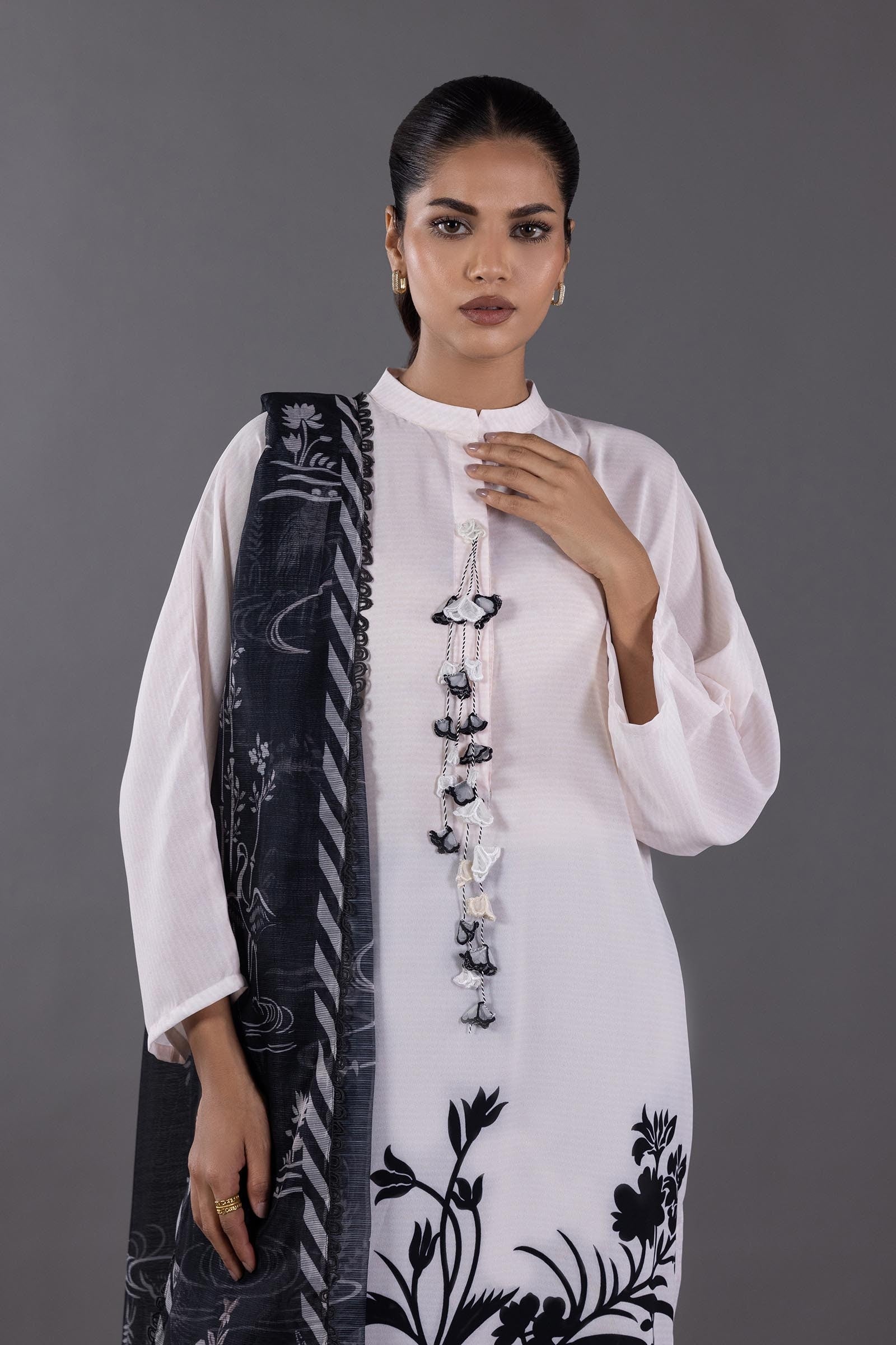 Stitched Crepe Shirt + Dupatta