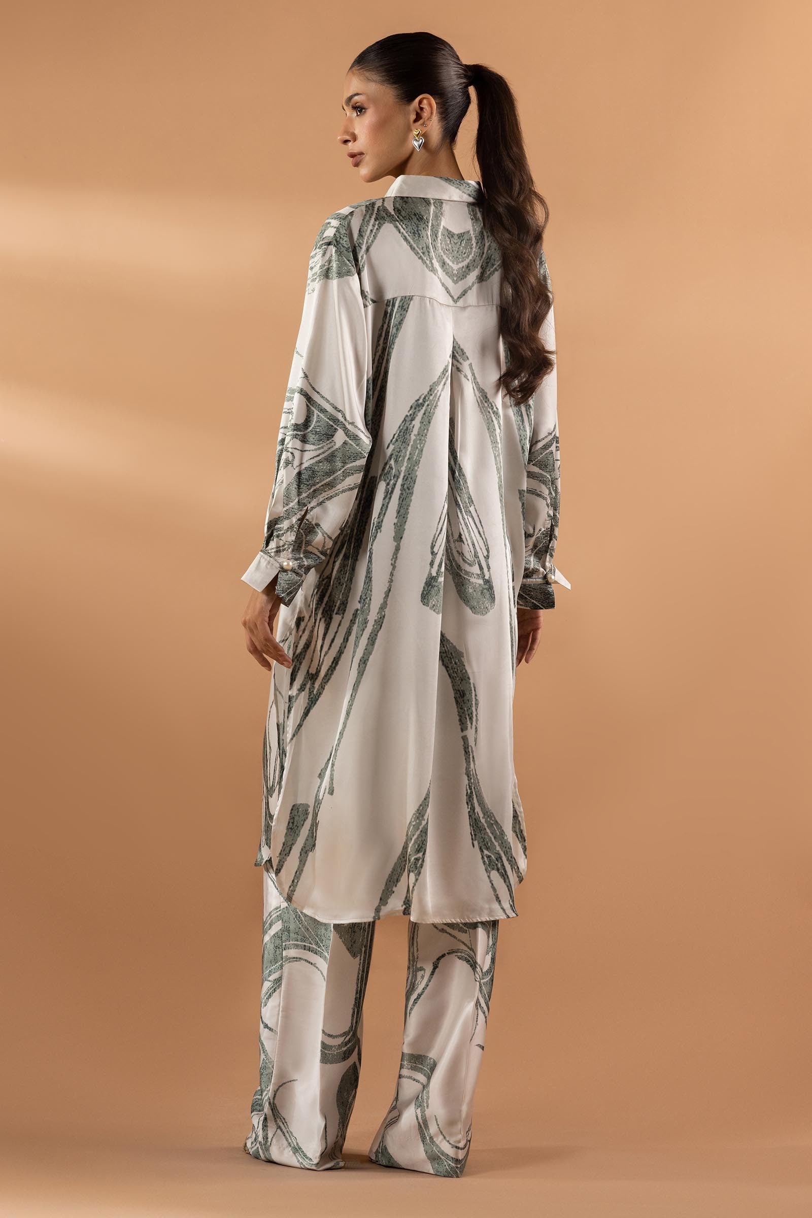 Stitched Satin Shirt + Bottom